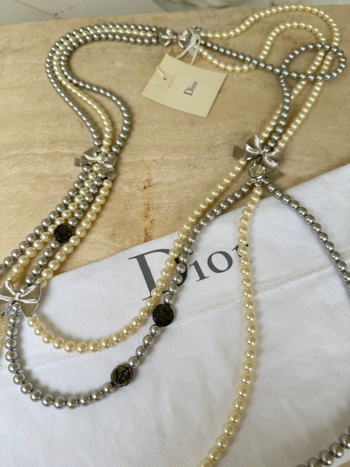 Christian Dior by John Galliano SS 2004 gorgeous baroque pearls long necklace