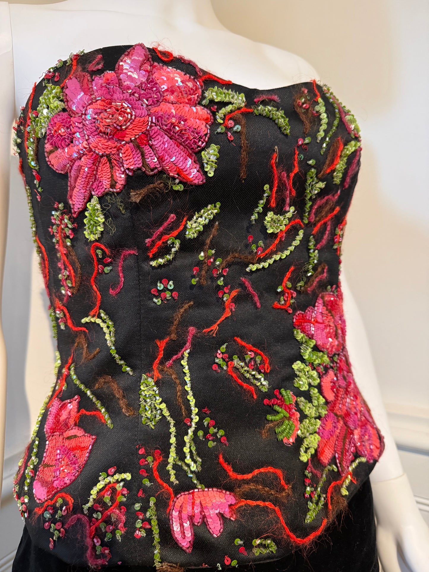 Vintage Armani embroidered top bustier