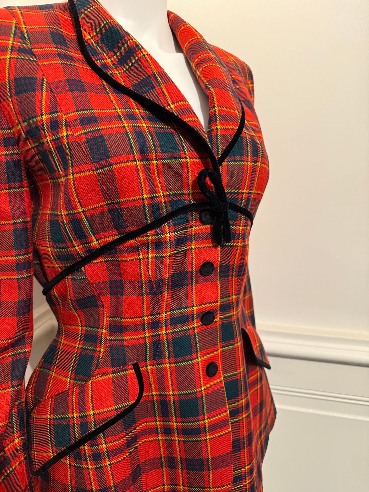 Tierry Mugler Vintage plaid wool jacket in couturier’s signature cut