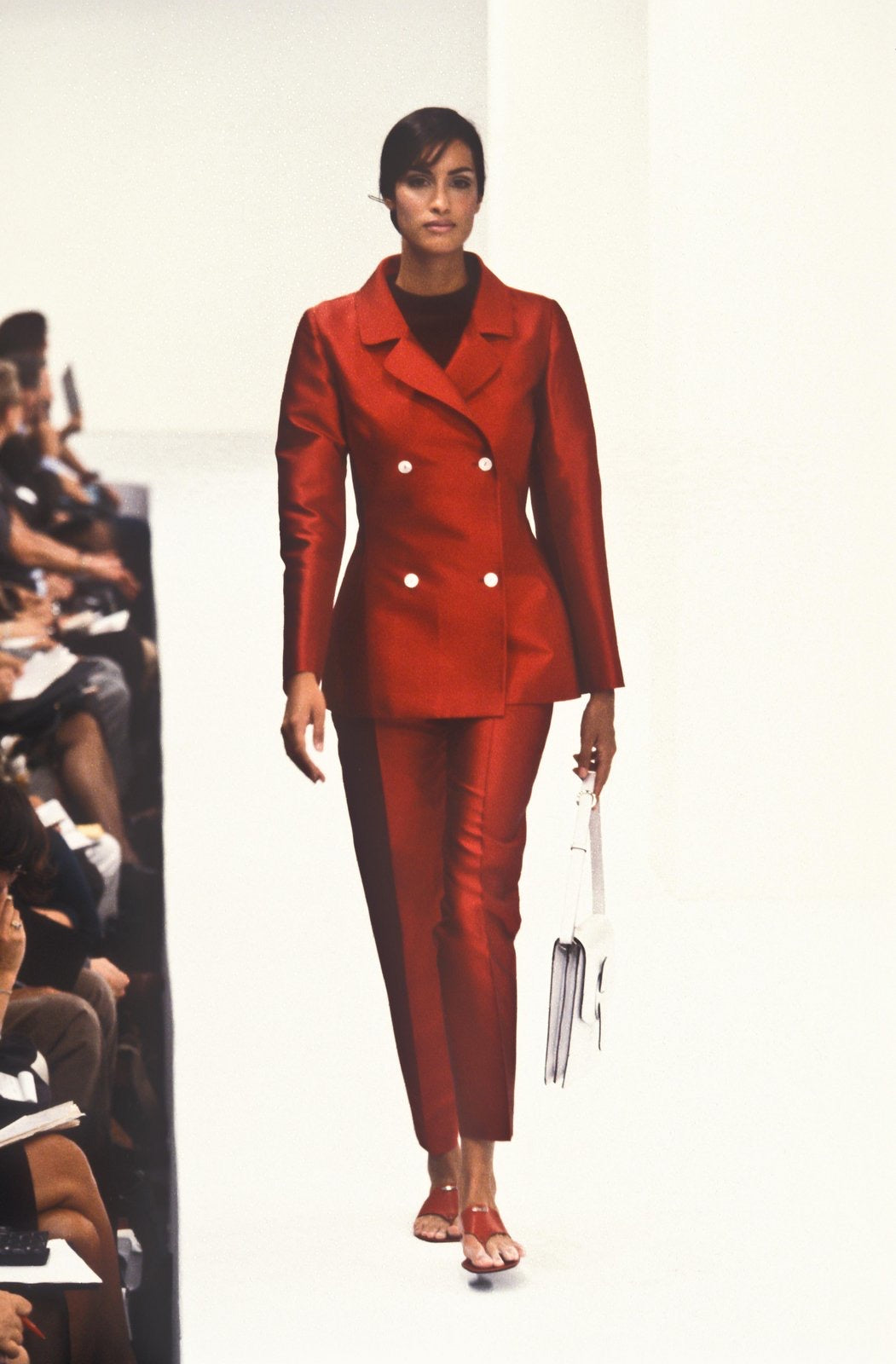 Documented Early Dolce&Gabbana Runway Silk Jacket SS 1996 worn by Yasmeen Ghauri