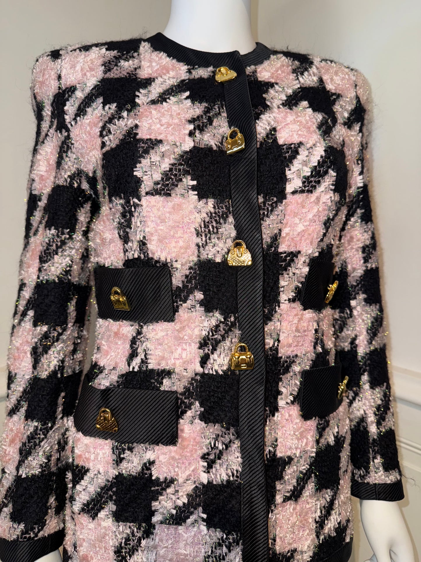 Iconic gorgeous vintage Escada by Margaretha Ley houndstooth skirt suit