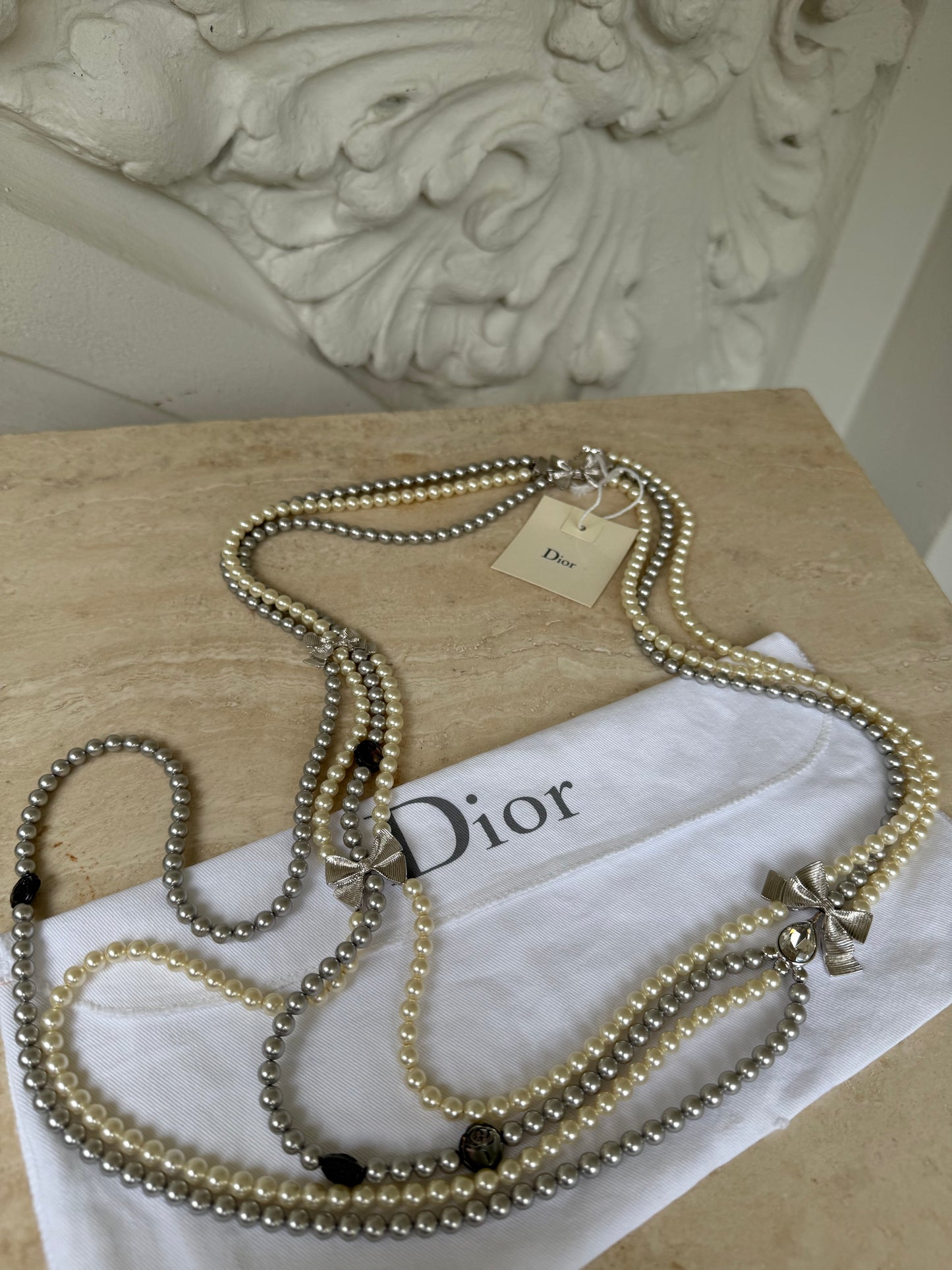 Christian Dior by John Galliano SS 2004 gorgeous baroque pearls long necklace