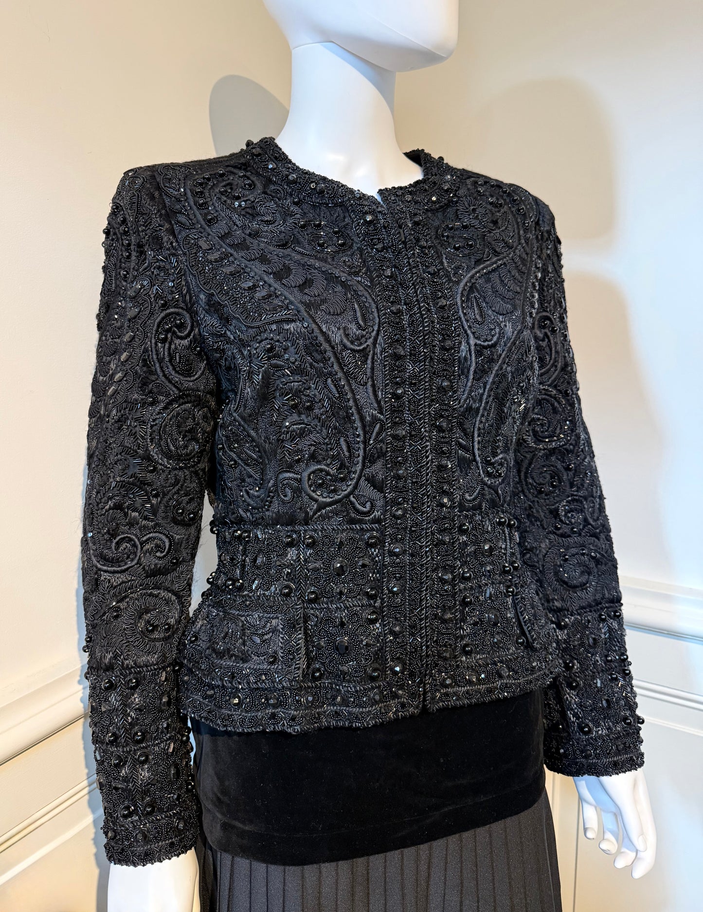 Oscar de la Renta Fall/Winter 1991 runway evening jacket fully hand-embroidered