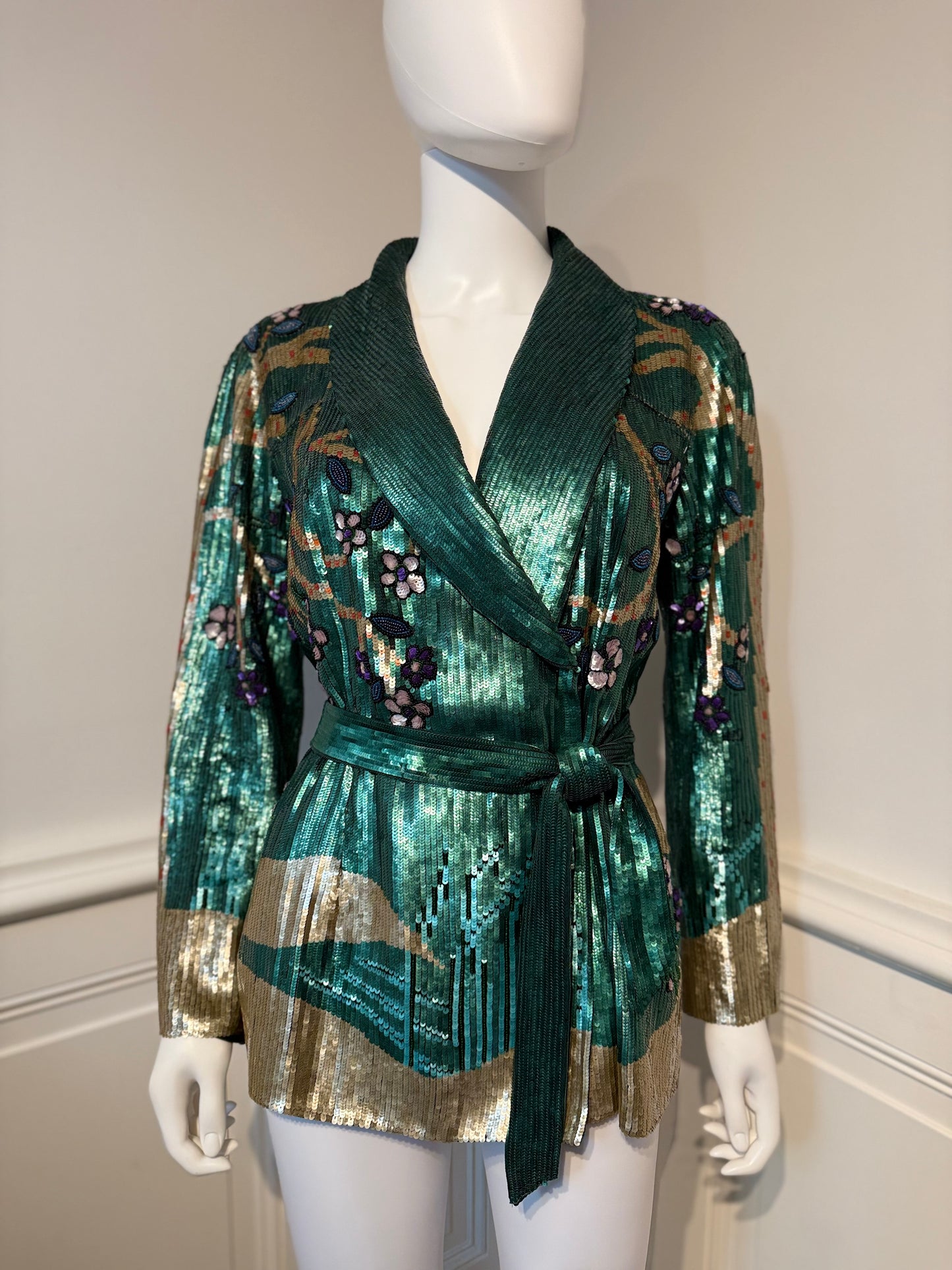 Rare Vintage Valentino Garavani AW 1993 Runway evening embroidered beaded jacket