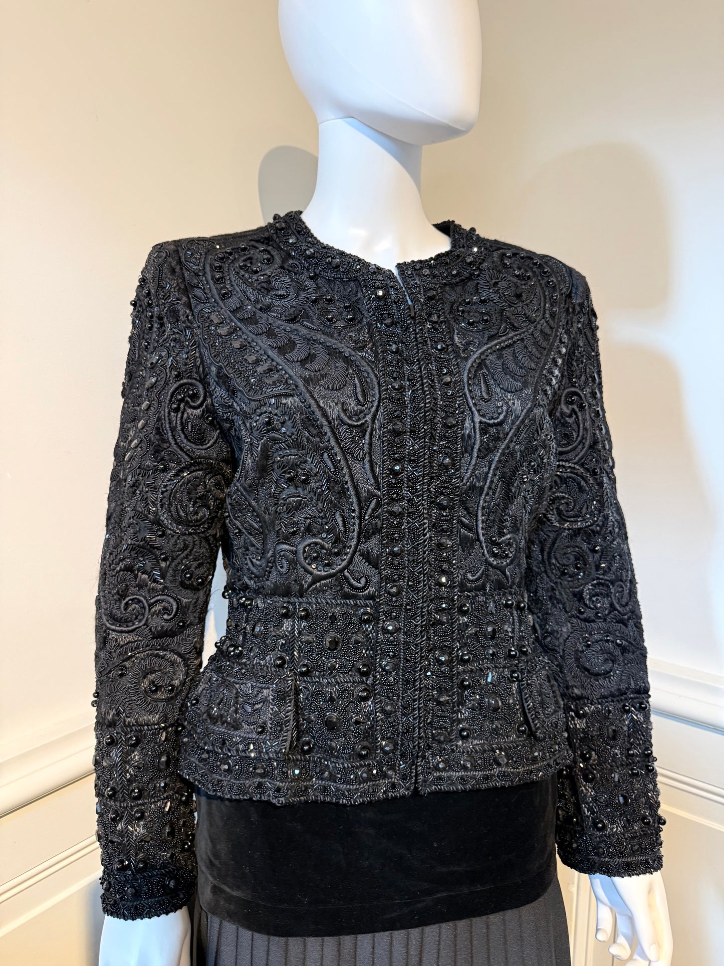 Oscar de la Renta Fall/Winter 1991 runway evening jacket fully hand-embroidered
