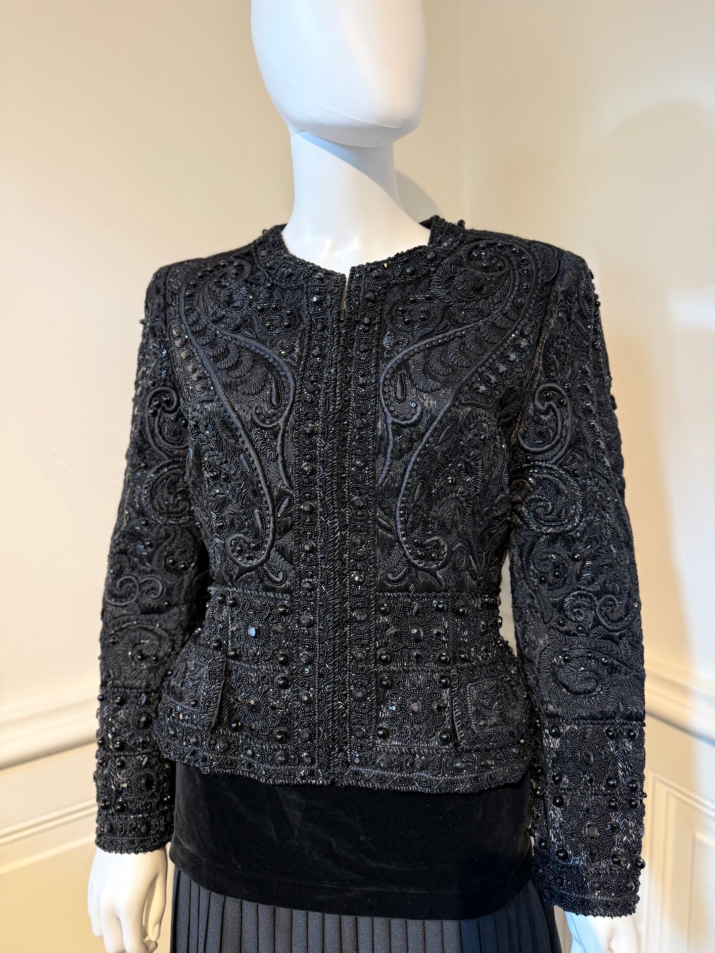 Oscar de la Renta Fall/Winter 1991 runway evening jacket fully hand-embroidered