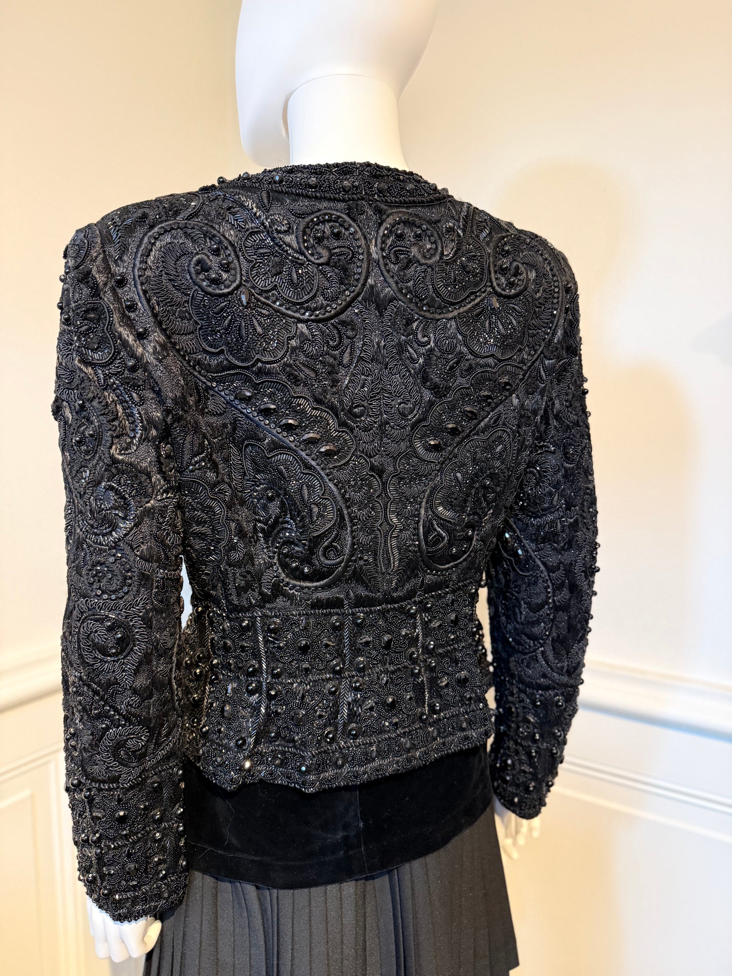 Oscar de la Renta Fall/Winter 1991 runway evening jacket fully hand-embroidered