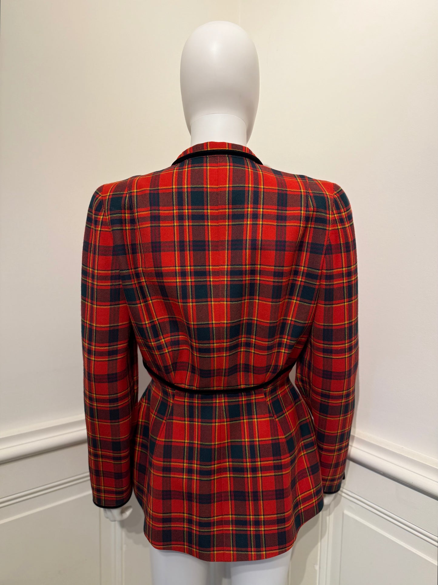 Tierry Mugler Vintage plaid wool jacket in couturier’s signature cut