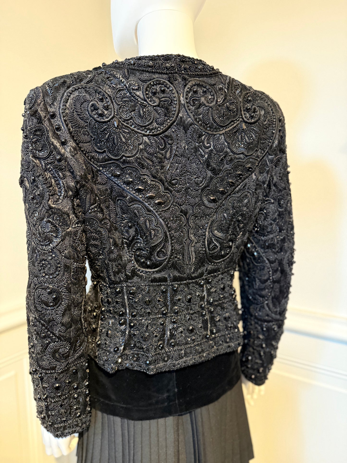 Oscar de la Renta Fall/Winter 1991 runway evening jacket fully hand-embroidered