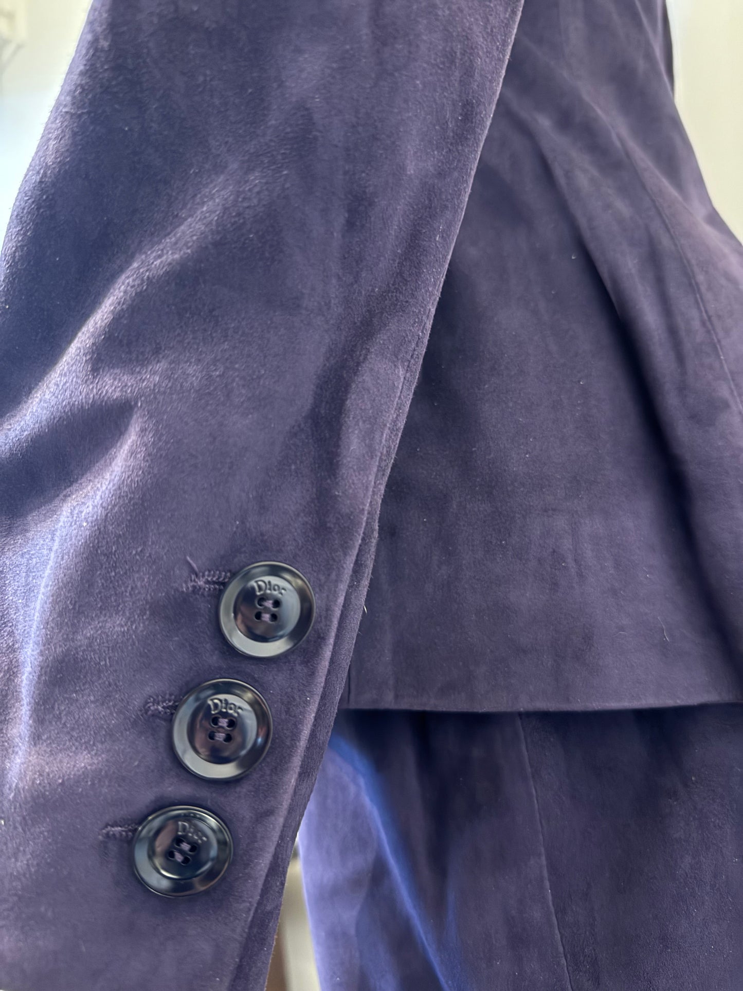Dior Boutique by John Galliano circa 2005 iconic signature cut suede suit