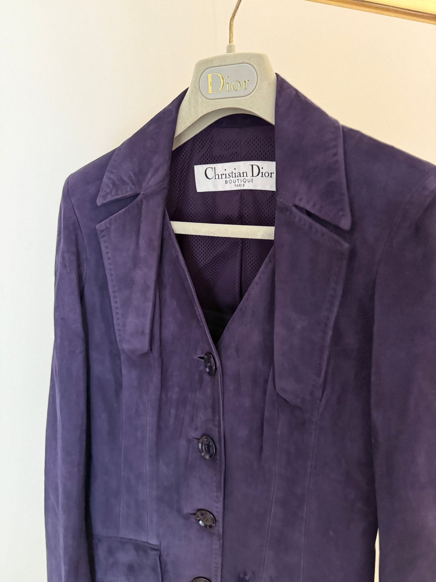 Dior Boutique by John Galliano circa 2005 iconic signature cut suede suit