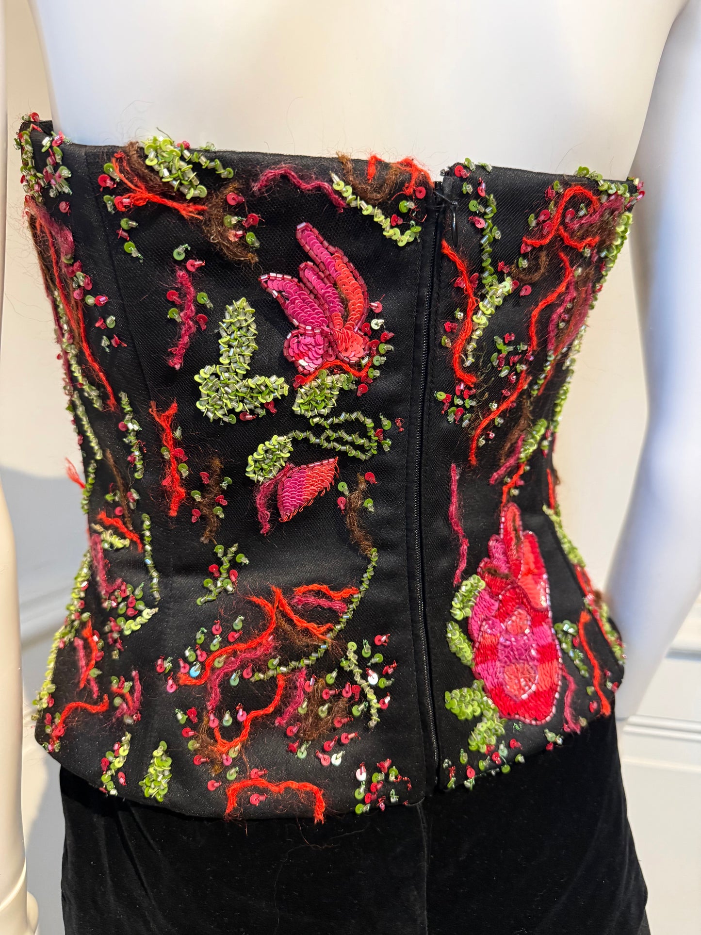 Vintage Armani embroidered top bustier