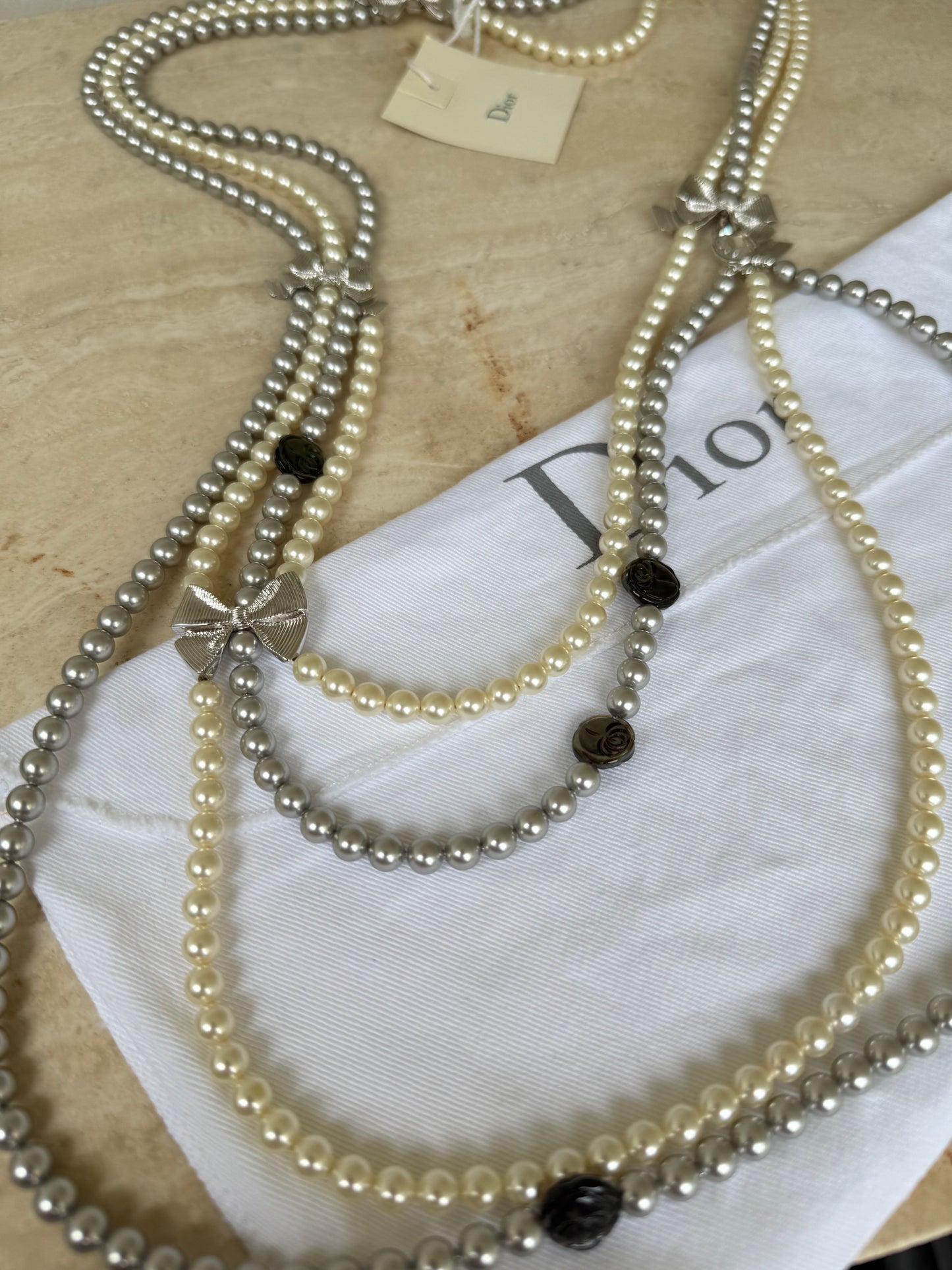 Christian Dior by John Galliano SS 2004 gorgeous baroque pearls long necklace