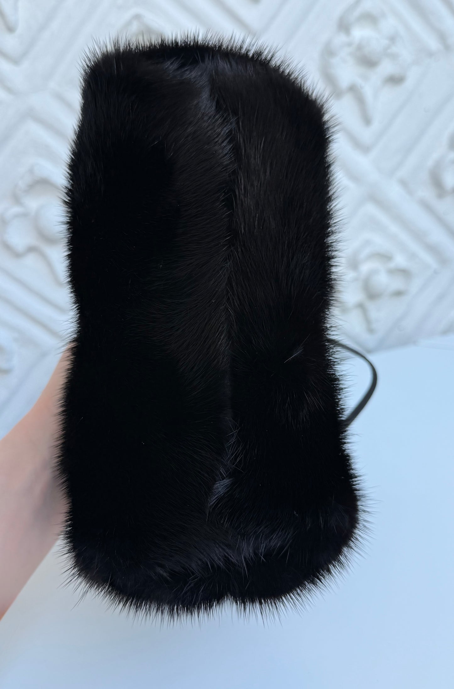 Rare Valentino Fall/Winter 2005 black mink fur purse