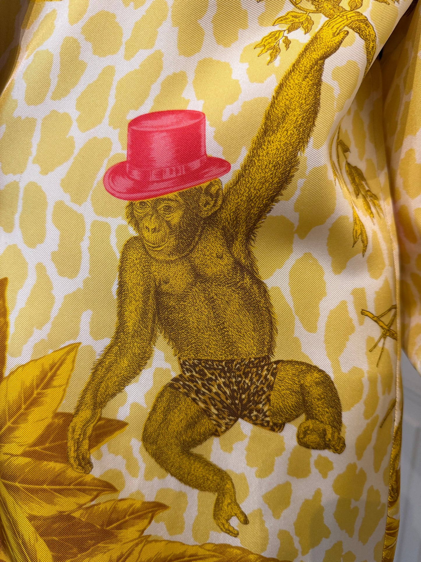Gucci by Tom Ford 2000’s silk shirt with iconic monkey pattern