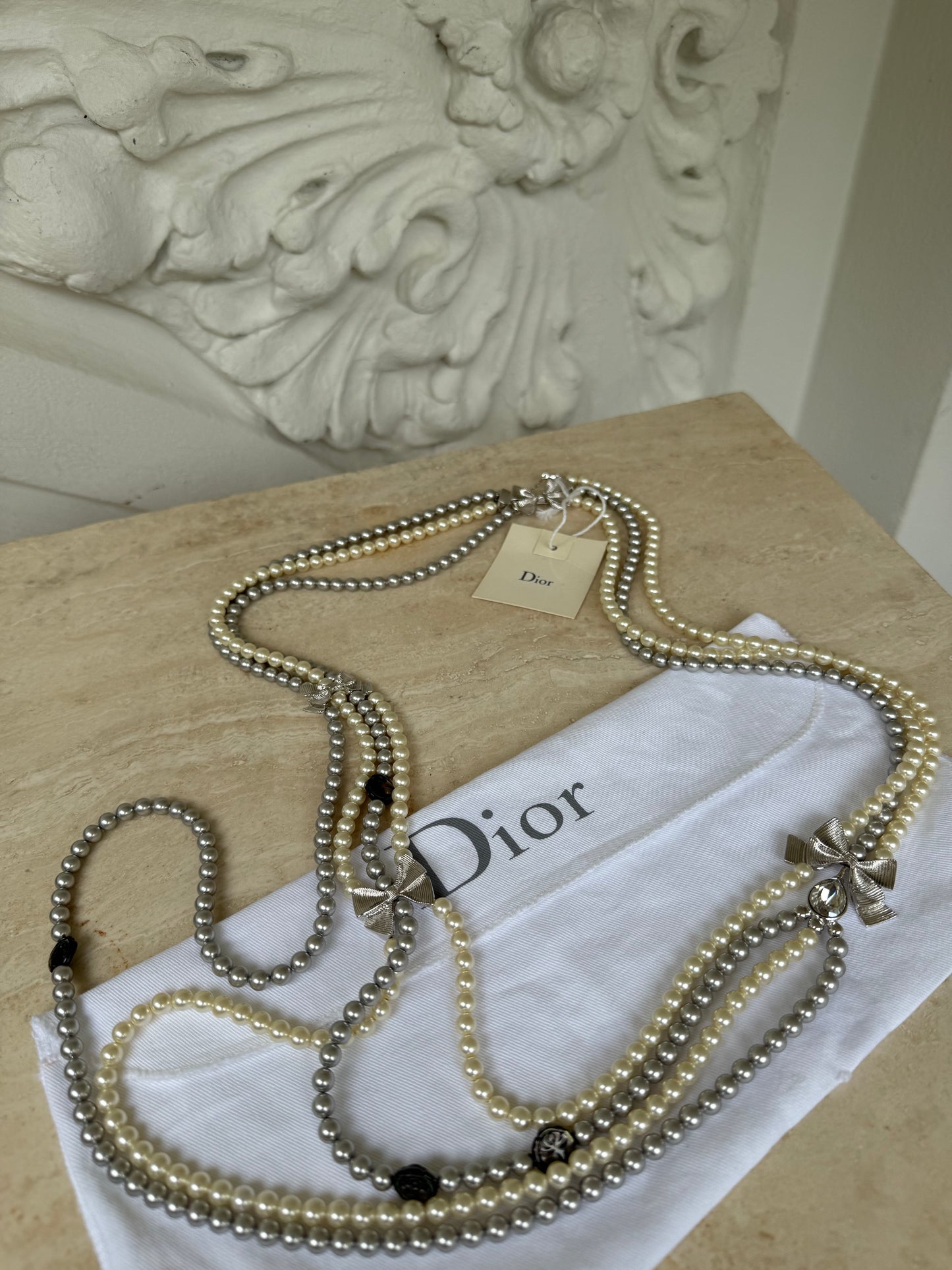 Christian Dior by John Galliano SS 2004 gorgeous baroque pearls long necklace