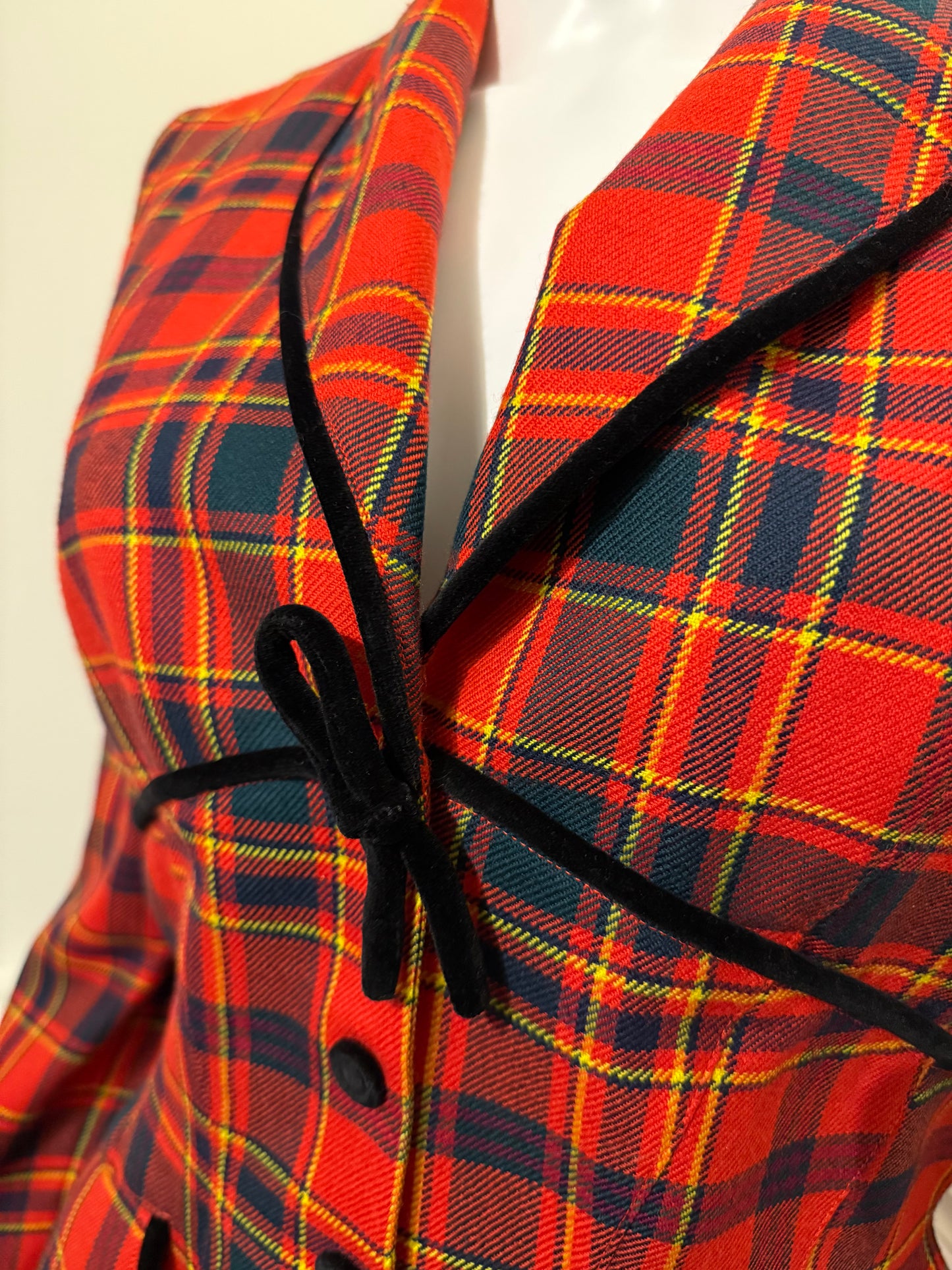 Tierry Mugler Vintage plaid wool jacket in couturier’s signature cut