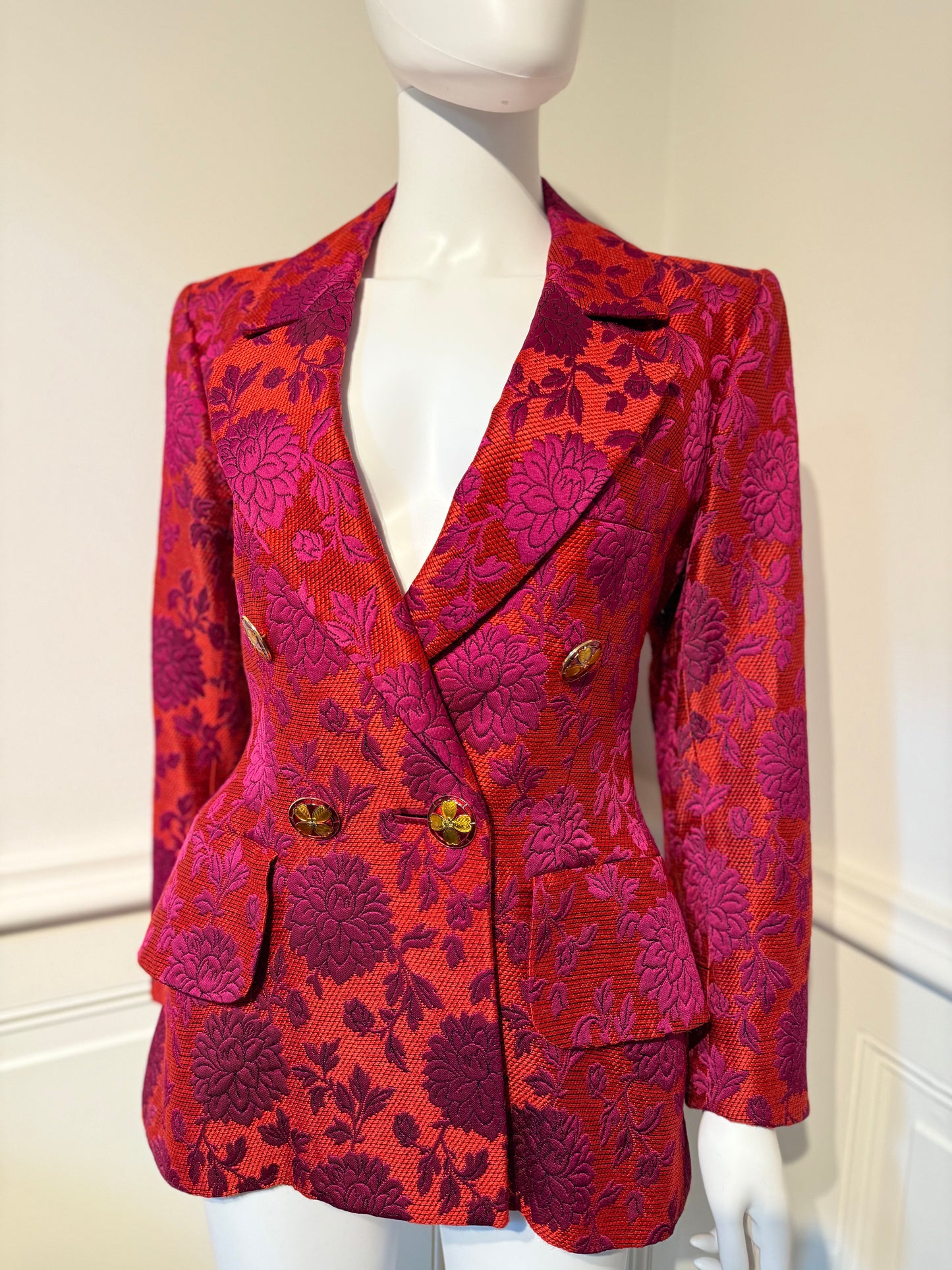 Documented Yves Saint Laurent Rive Gauche Runway brocade jacket blazer AW 1992/1993