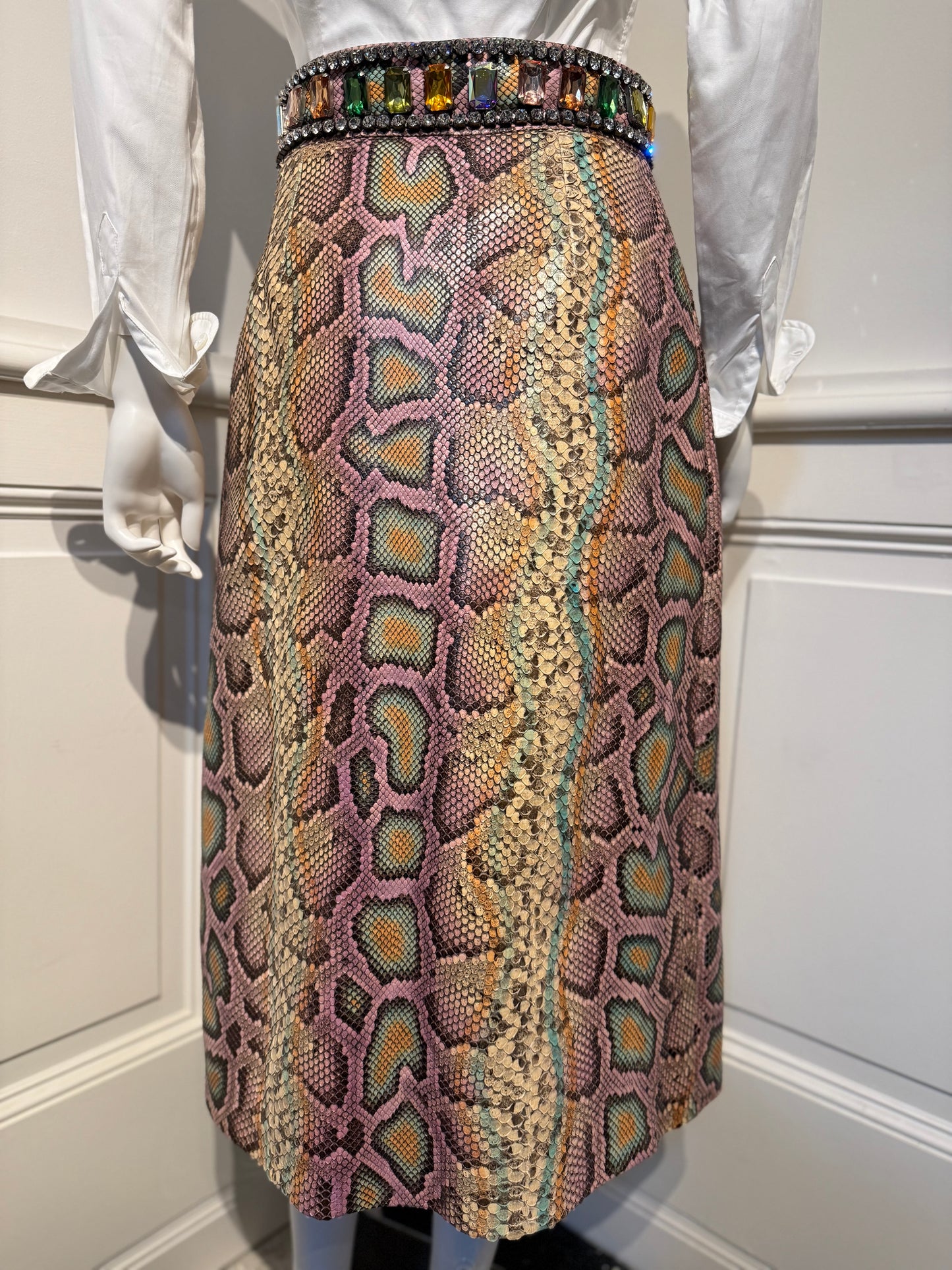 Gucci by Alessandro Michele Runway Fall/Winter 2017 Python skin crystals skirt