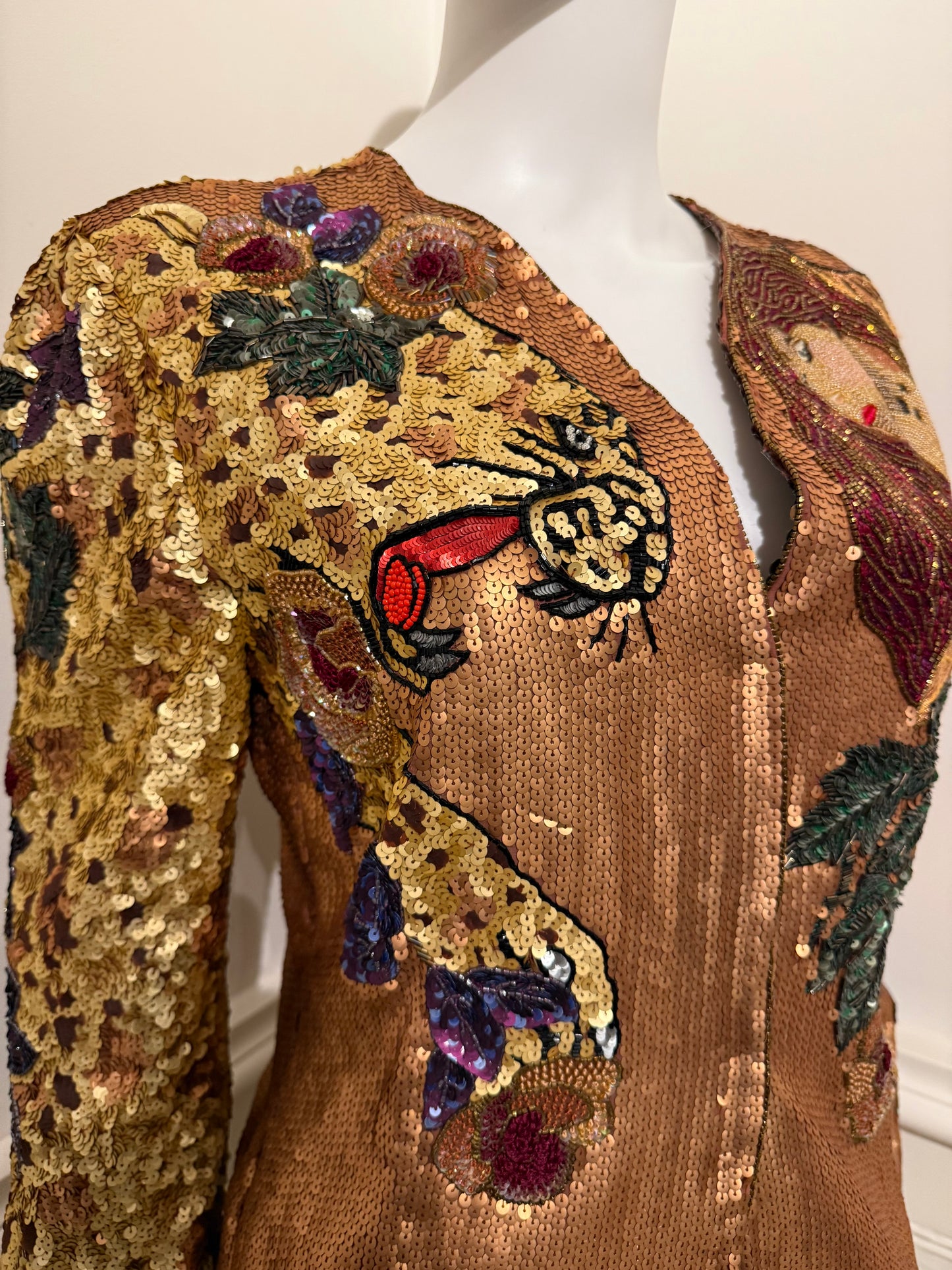 Krizia Amazing Vintage Runway Fall/Winter 1992 beaded embroidered skirt suit