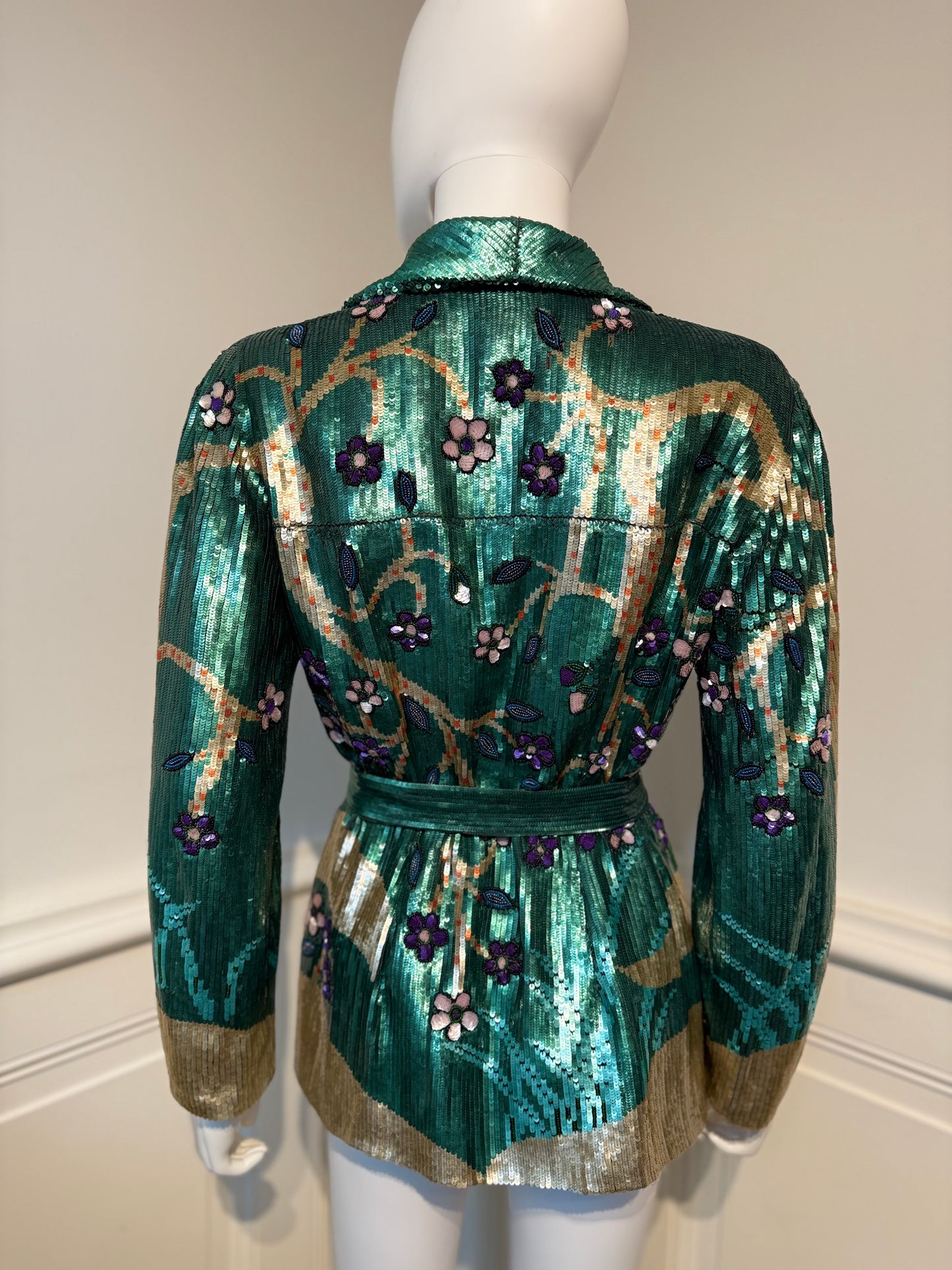 Rare Vintage Valentino Garavani AW 1993 Runway evening embroidered beaded jacket