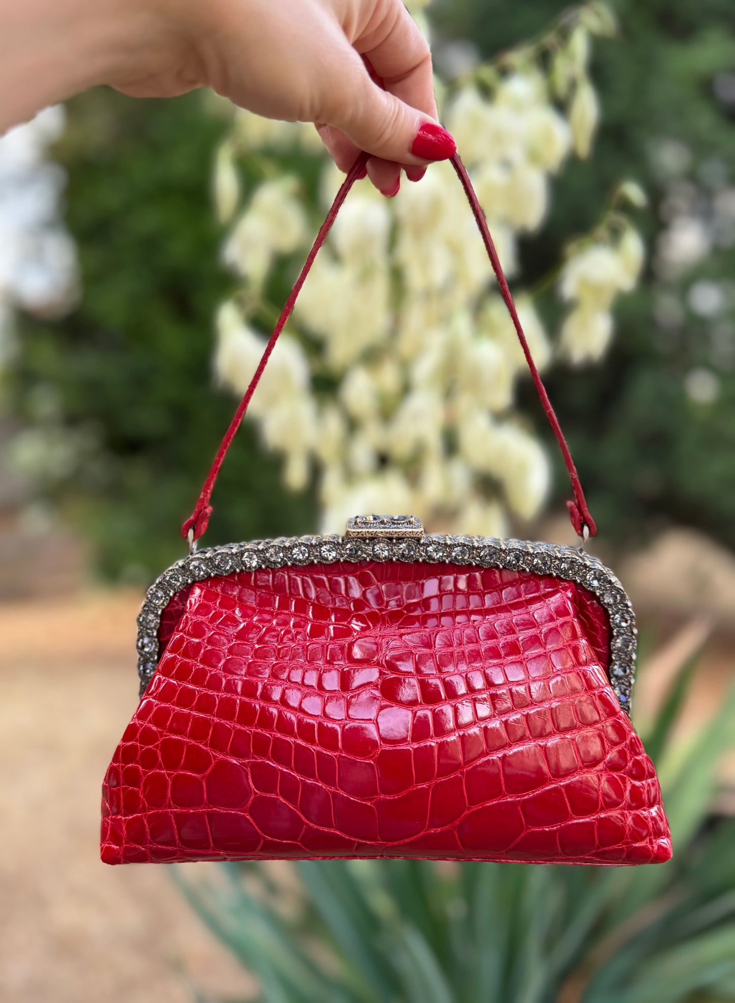 Rare Valentino F/W 2005 Runway crocodile skin clutch purse