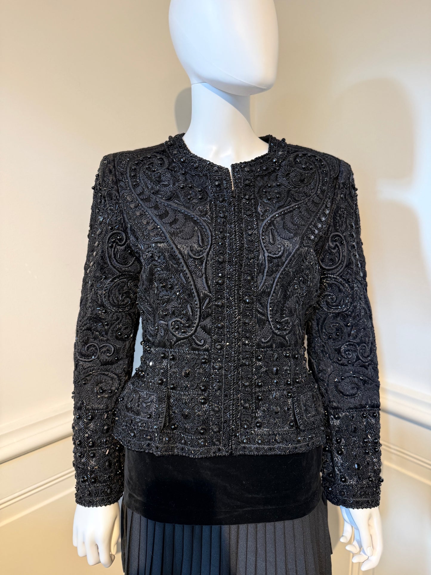 Oscar de la Renta Fall/Winter 1991 runway evening jacket fully hand-embroidered