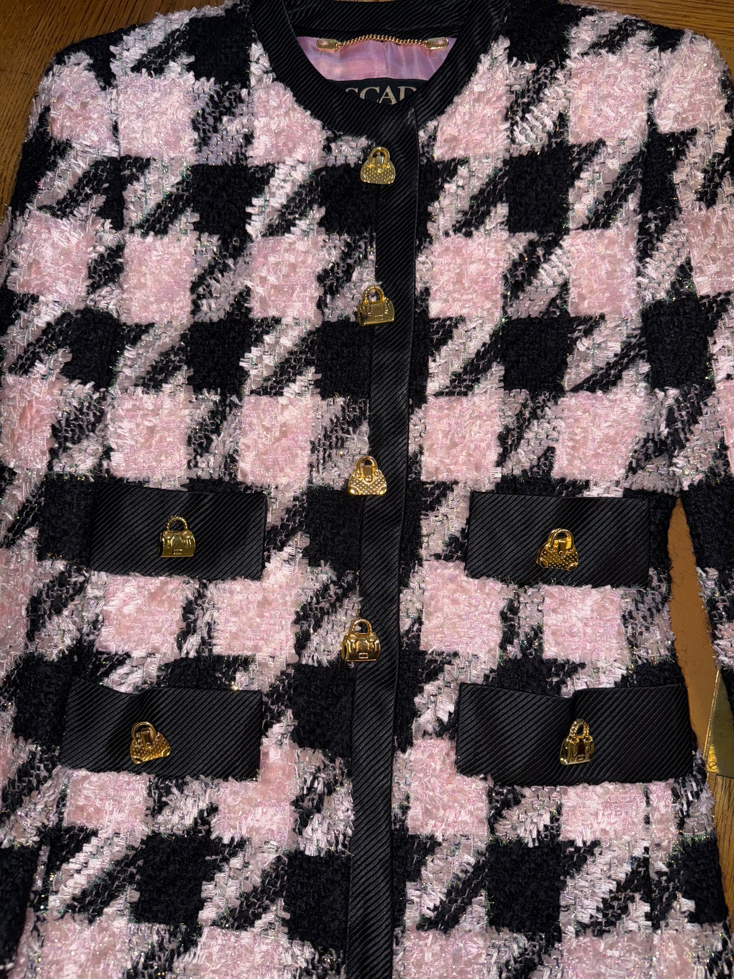 Iconic gorgeous vintage Escada by Margaretha Ley houndstooth skirt suit