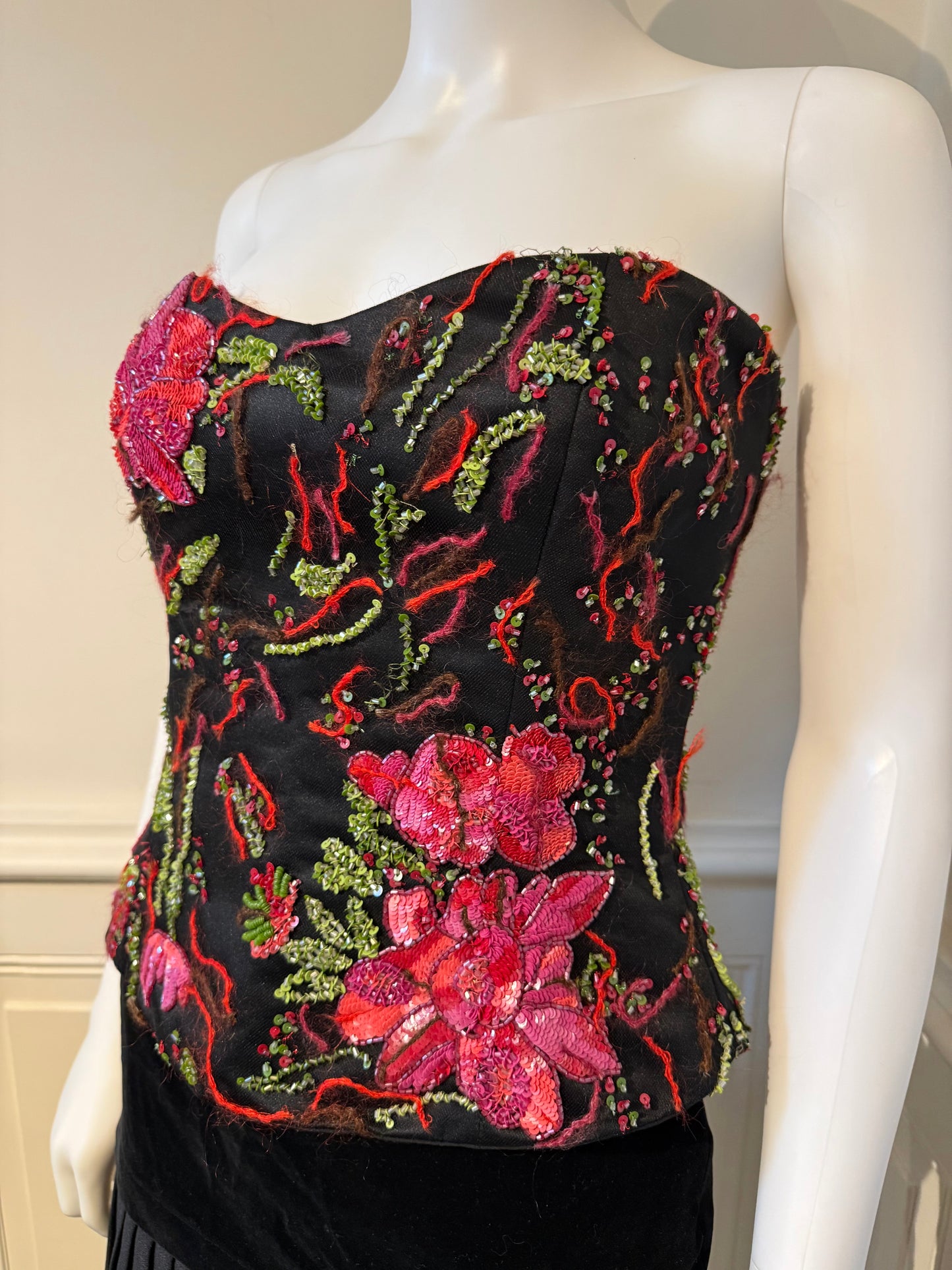 Vintage Armani embroidered top bustier