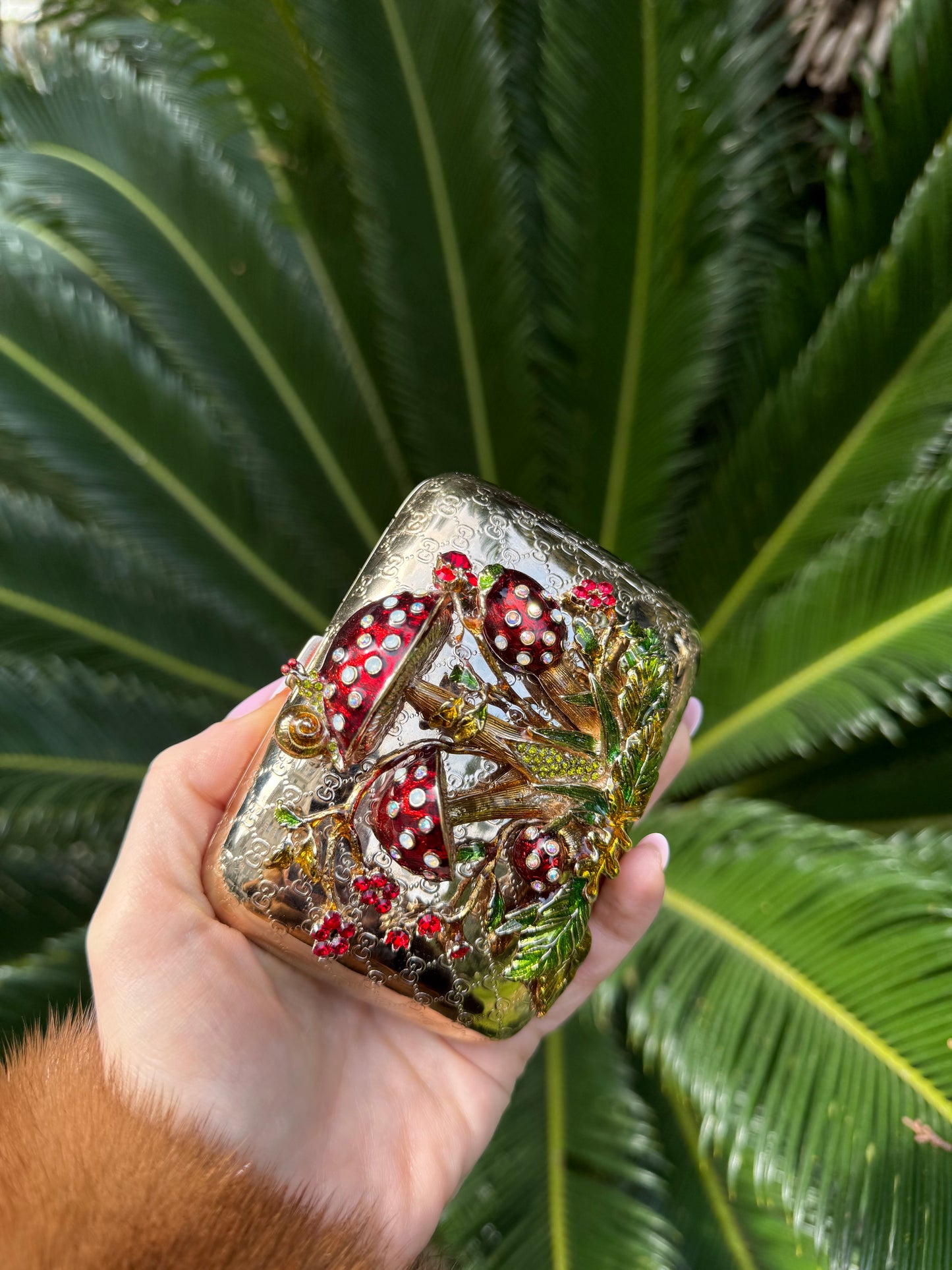 Extremely rare Gucci by Tom Ford jeweled purse bag mushrooms work of art