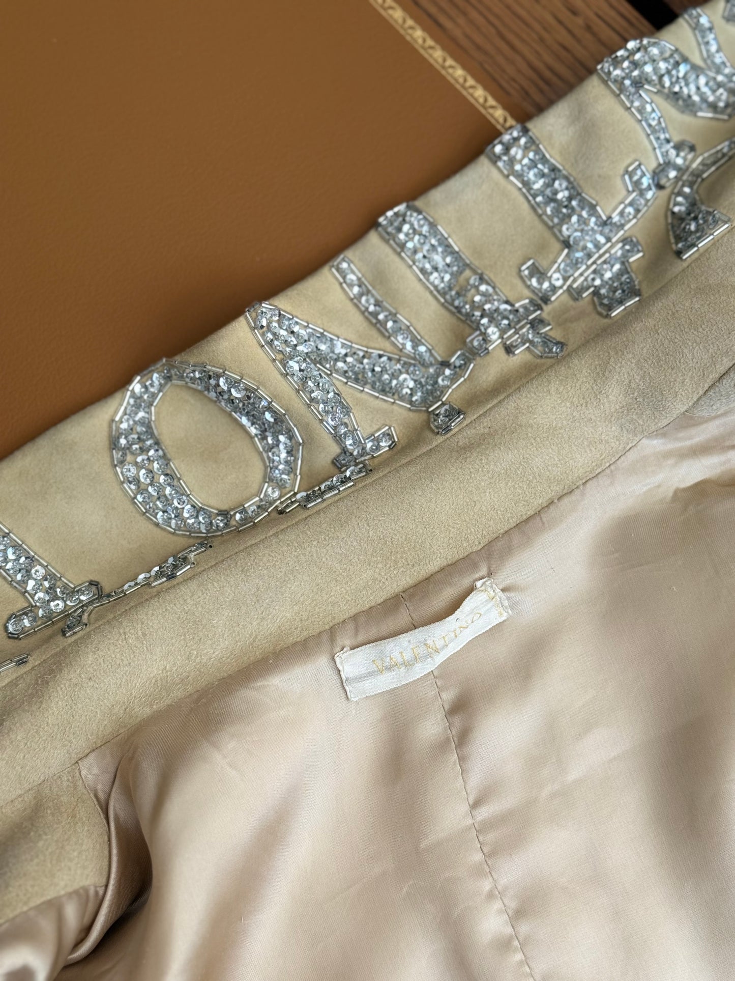 Rare Valentino Garavani S/S 2005 Runway suede embroidered embellished beaded glitter jacket