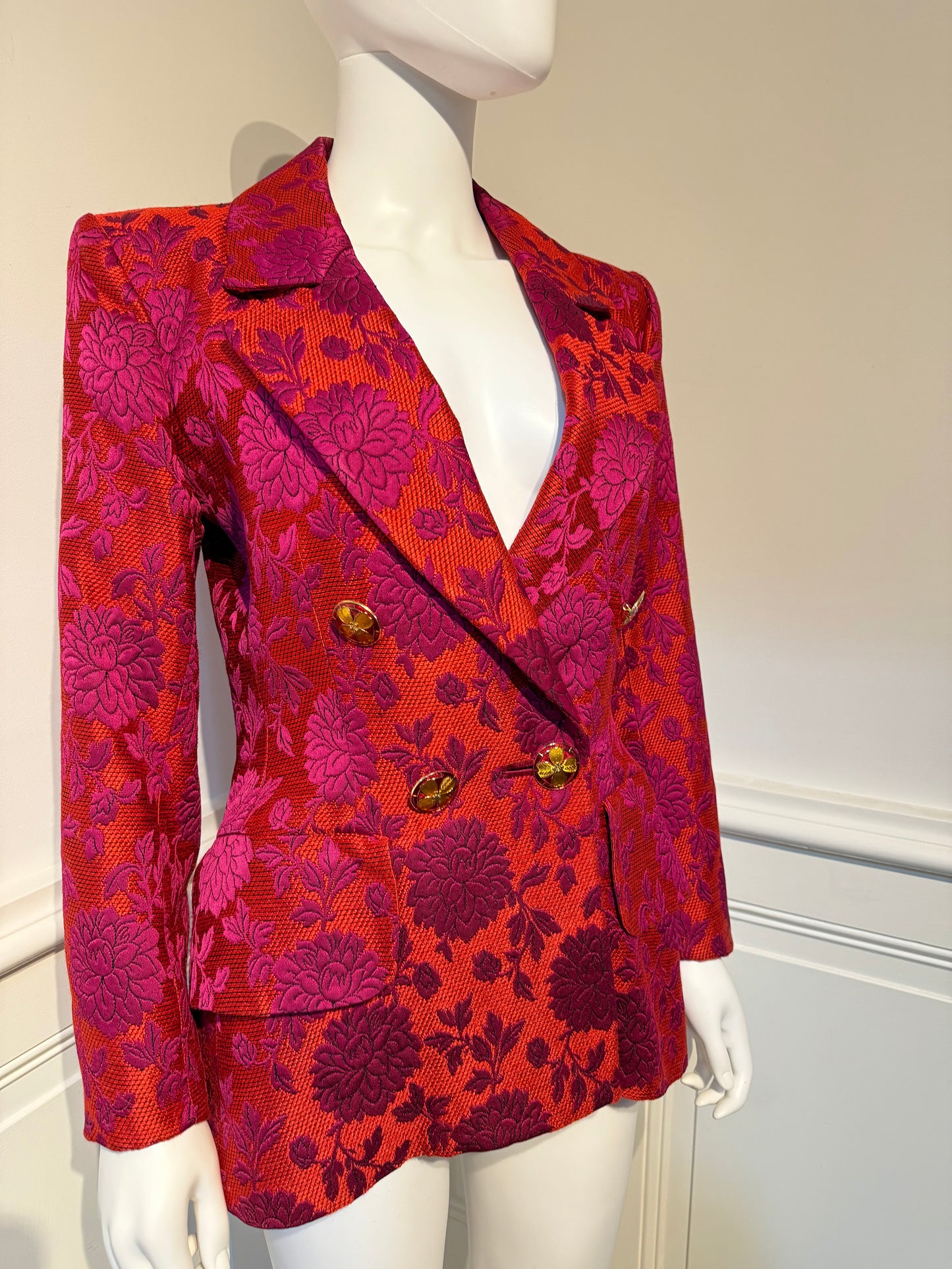 Documented Yves Saint Laurent Rive Gauche Runway brocade jacket blazer AW 1992/1993