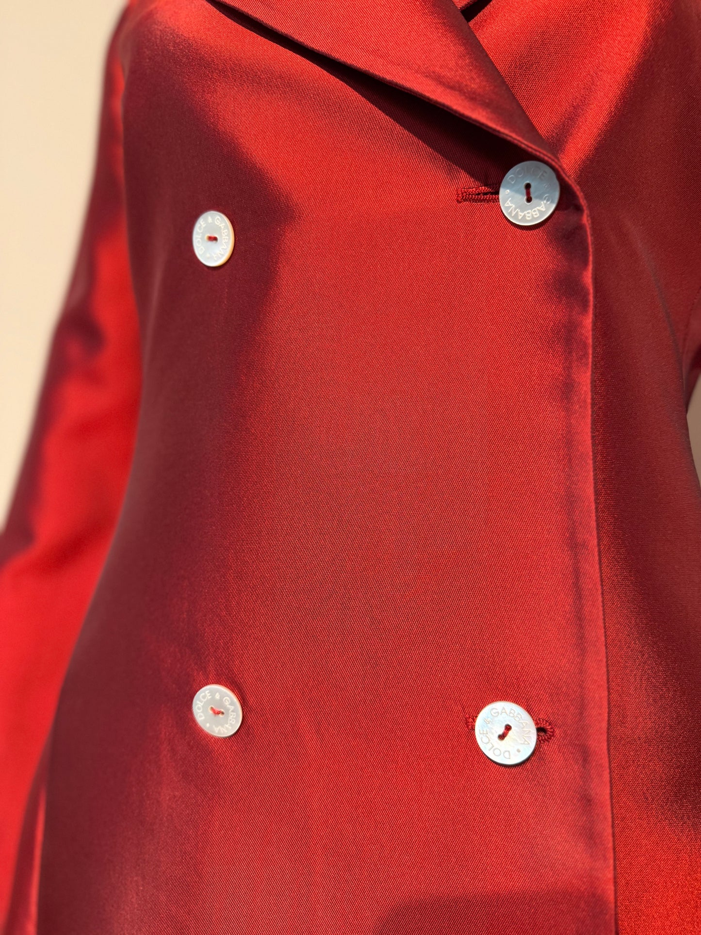 Documented Early Dolce&Gabbana Runway Silk Jacket SS 1996 worn by Yasmeen Ghauri