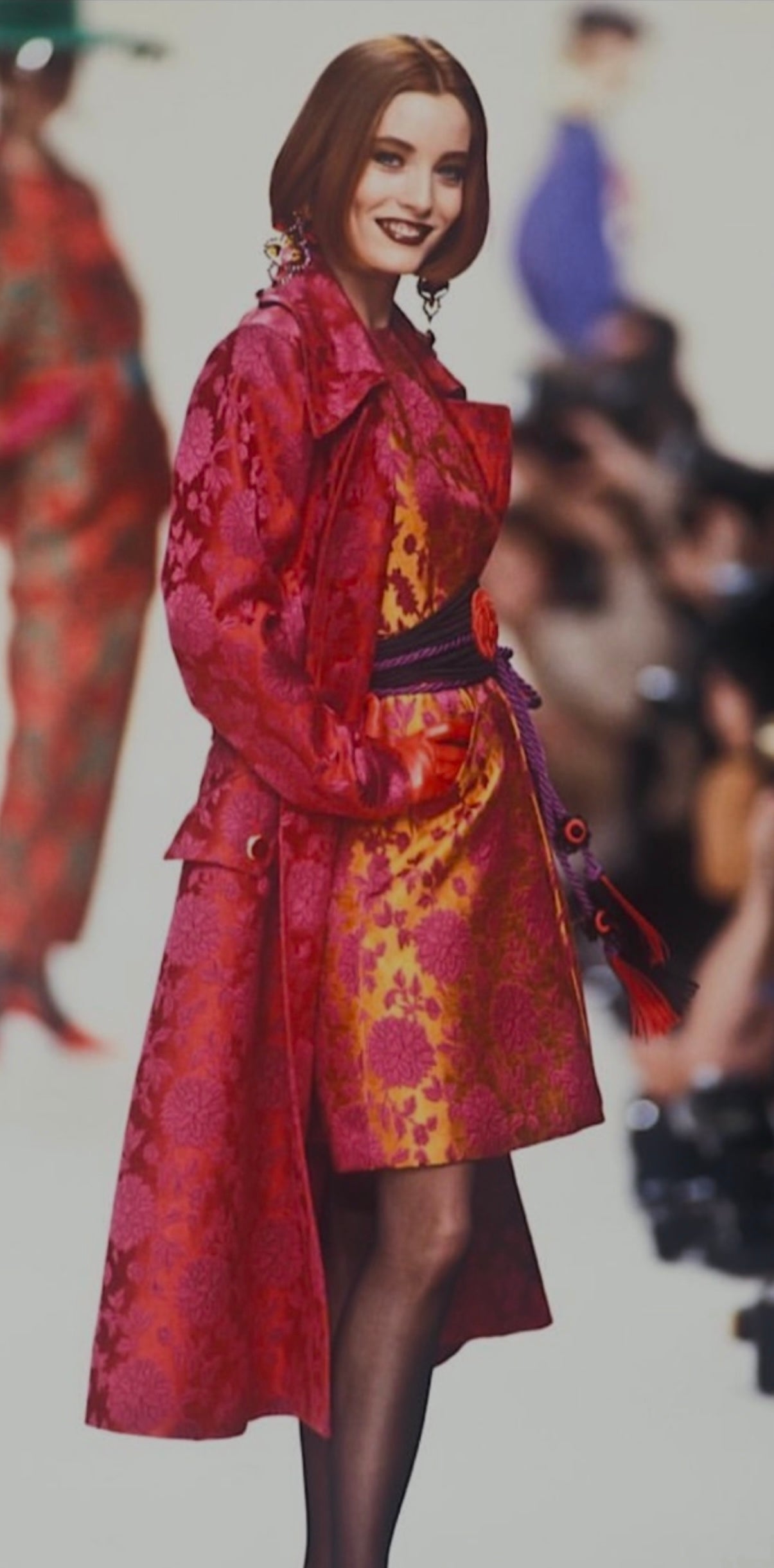 Documented Runway Yves Saint Laurent Rive Gauche AW 1992/1993 Runway brocade coat