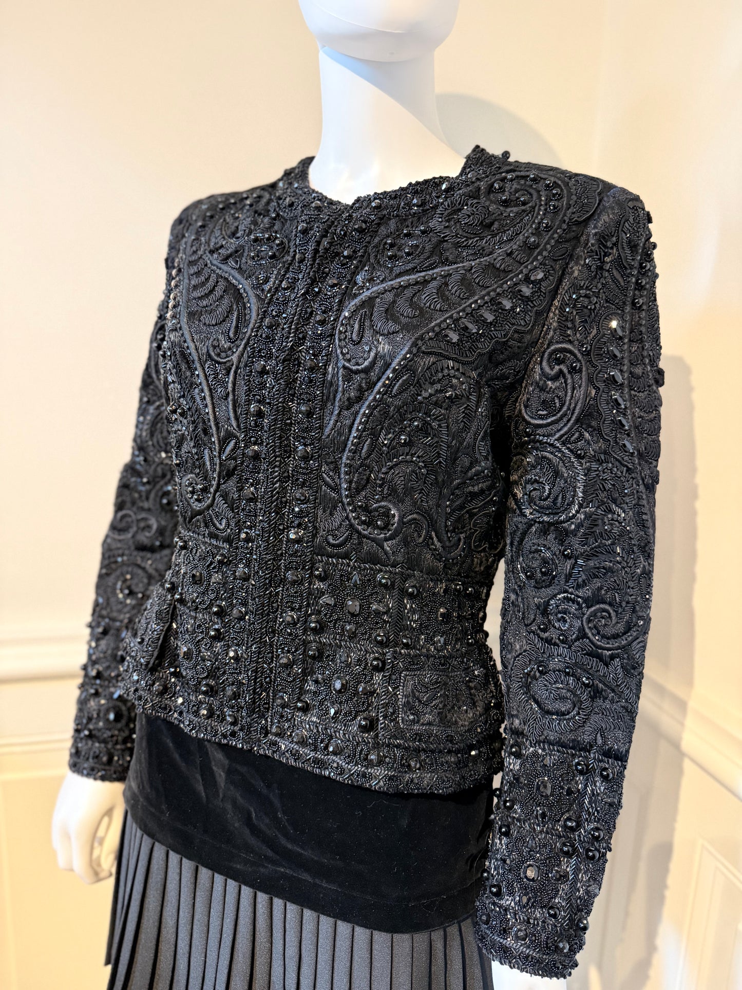 Oscar de la Renta Fall/Winter 1991 runway evening jacket fully hand-embroidered