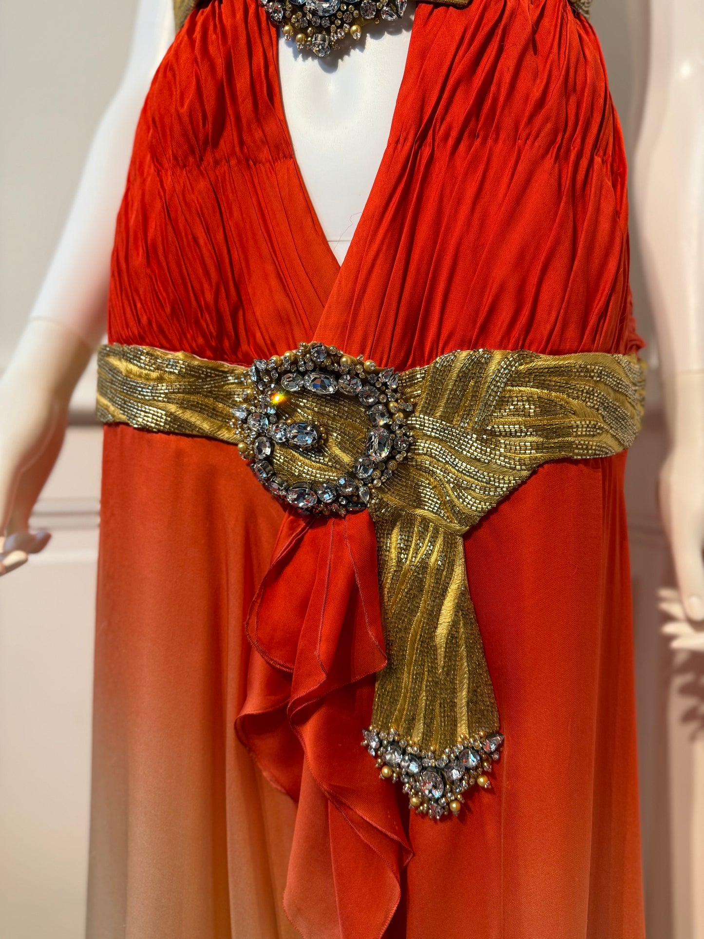 Roberto Cavalli SS 2006 Runway iconic silk backless dress with hand beaded details, embroidery✨