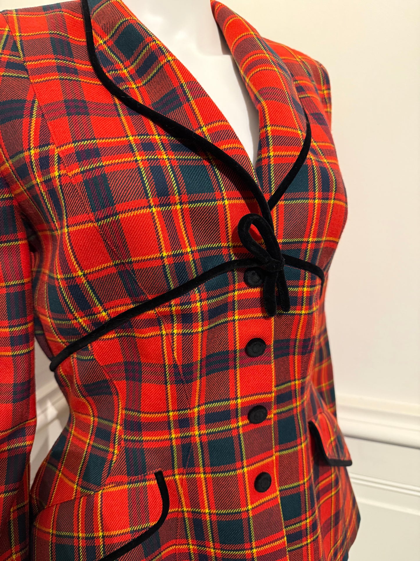 Tierry Mugler Vintage plaid wool jacket in couturier’s signature cut