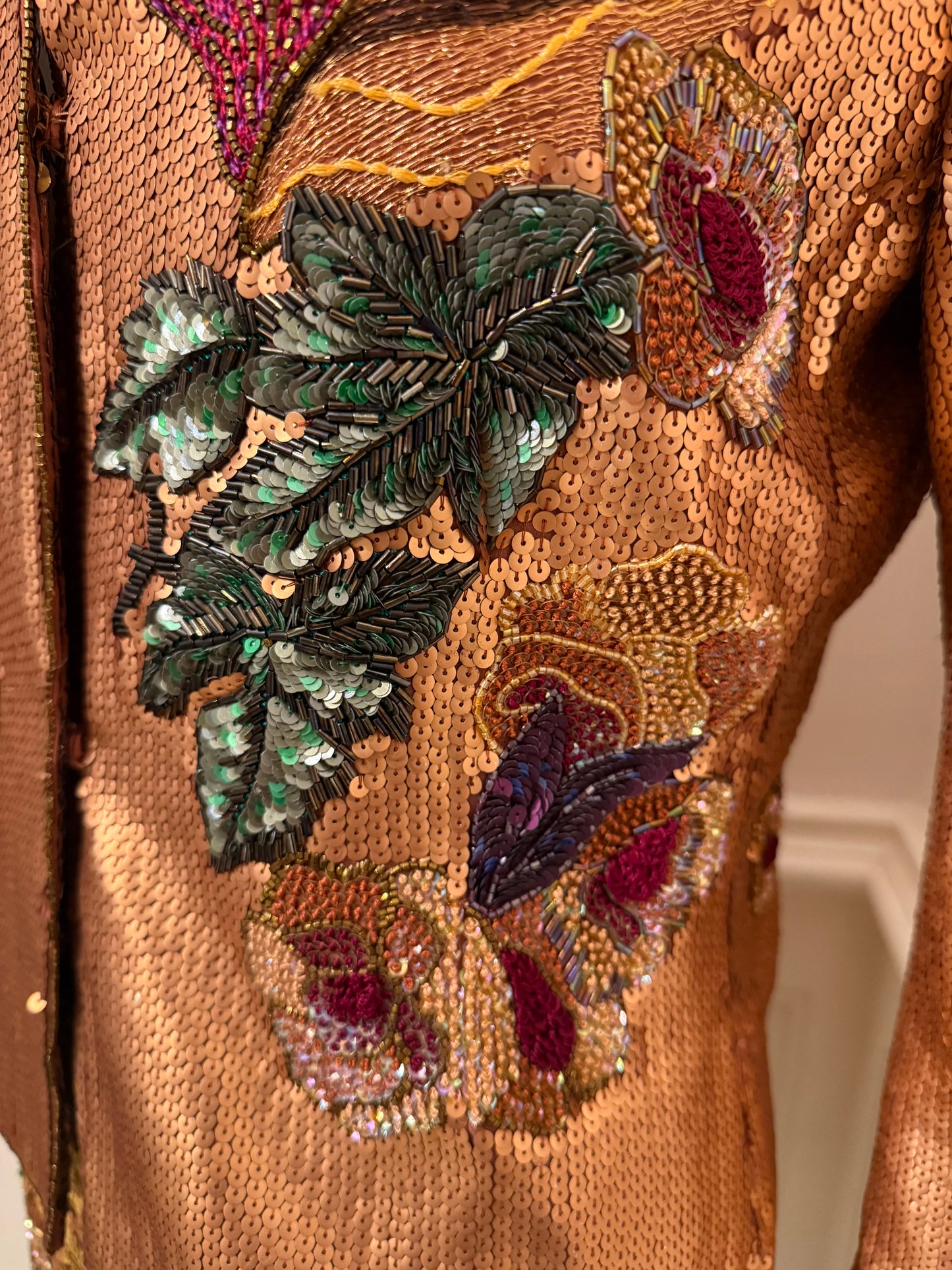 Krizia Amazing Vintage Runway Fall/Winter 1992 beaded embroidered skirt suit