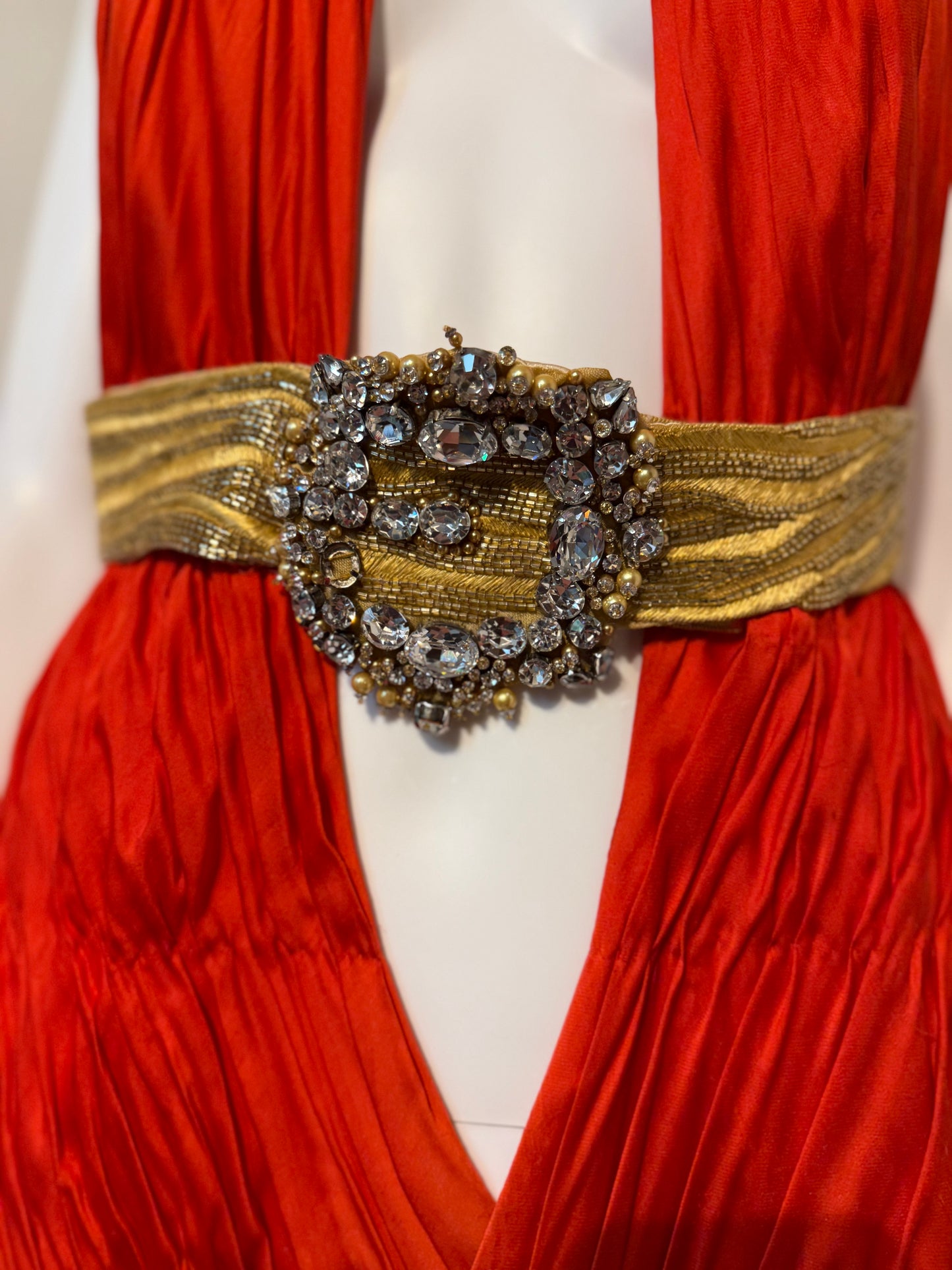 Roberto Cavalli SS 2006 Runway iconic silk backless dress with hand beaded details, embroidery✨