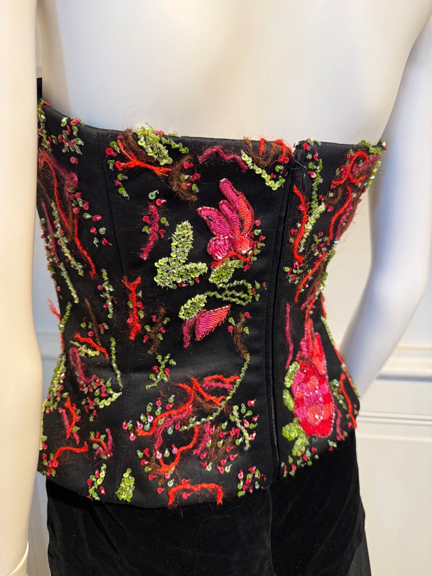 Vintage Armani embroidered top bustier