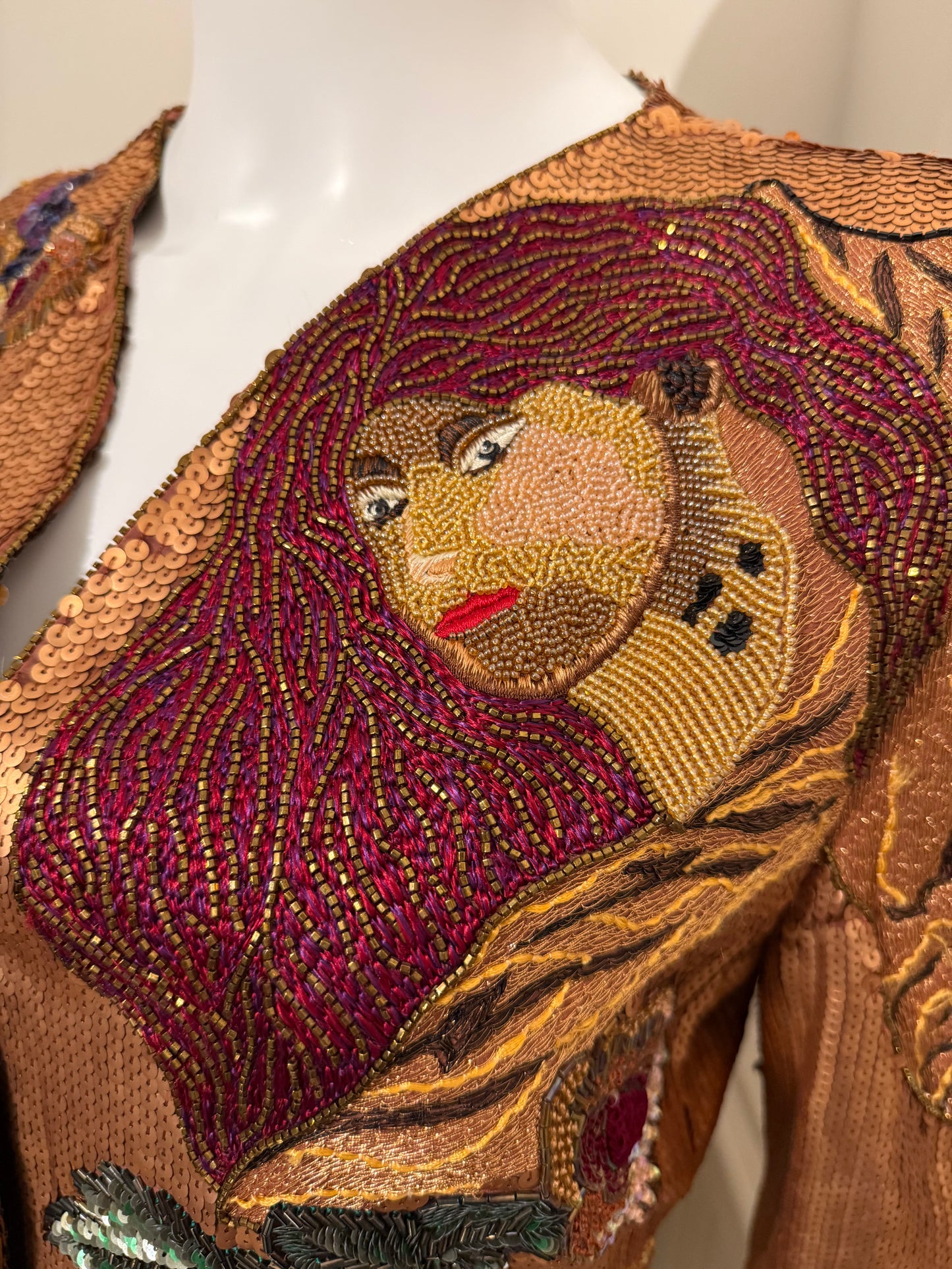 Krizia Amazing Vintage Runway Fall/Winter 1992 beaded embroidered skirt suit