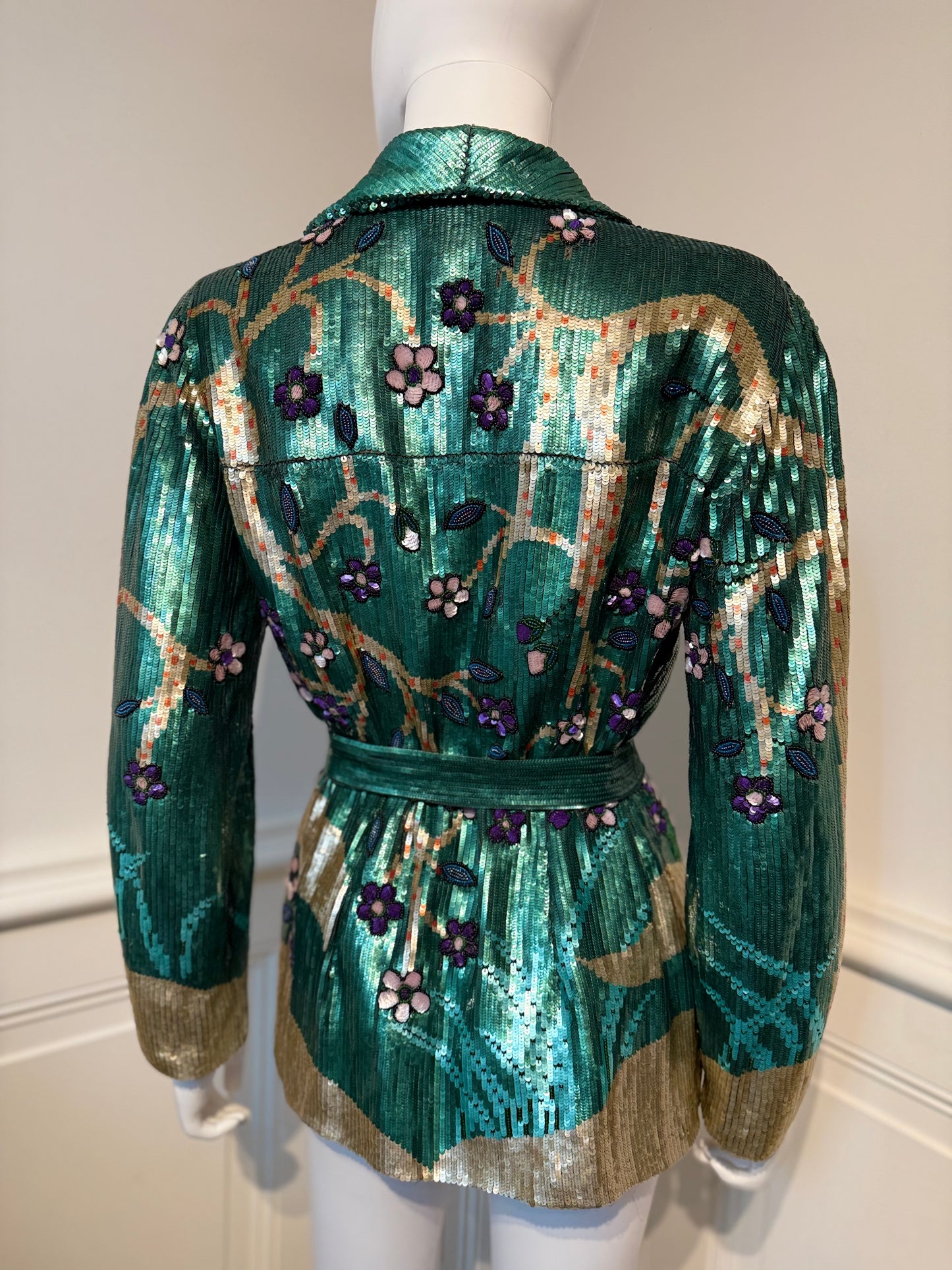 Rare Vintage Valentino Garavani AW 1993 Runway evening embroidered beaded jacket