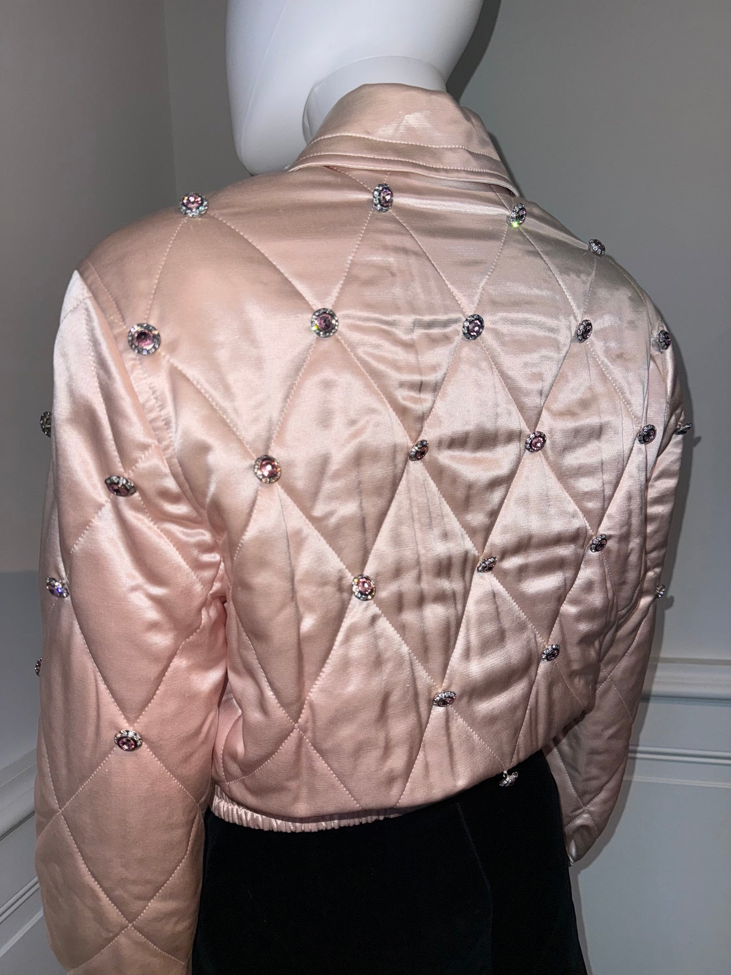 Early 2000s Escada silk wool crystals embellished bomber