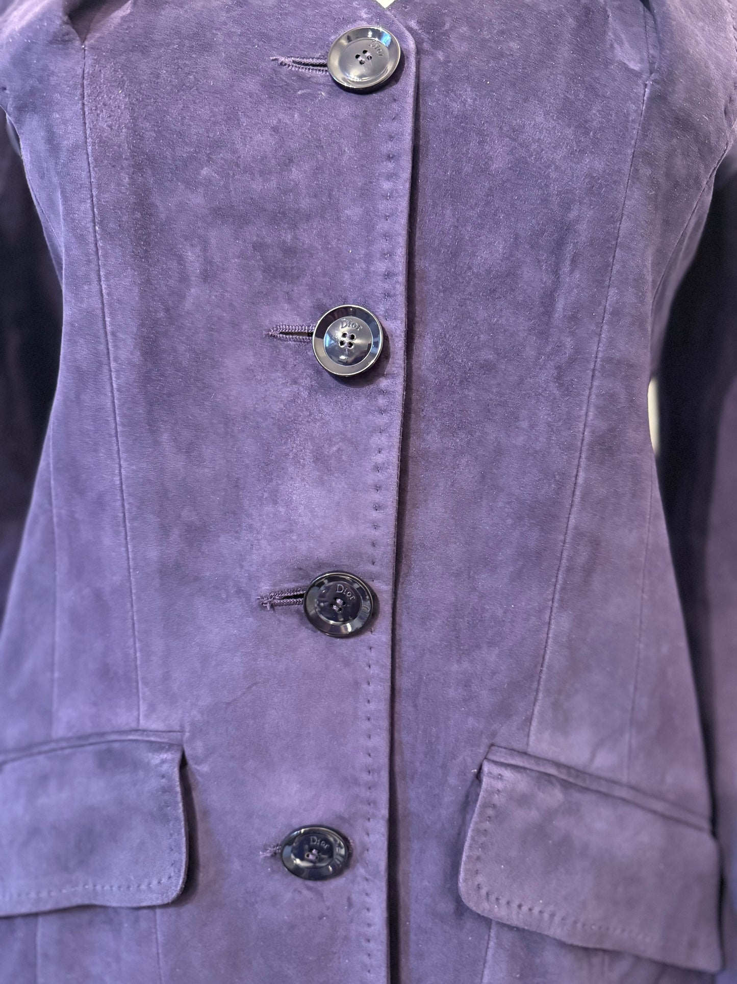 Dior Boutique by John Galliano circa 2005 iconic signature cut suede suit