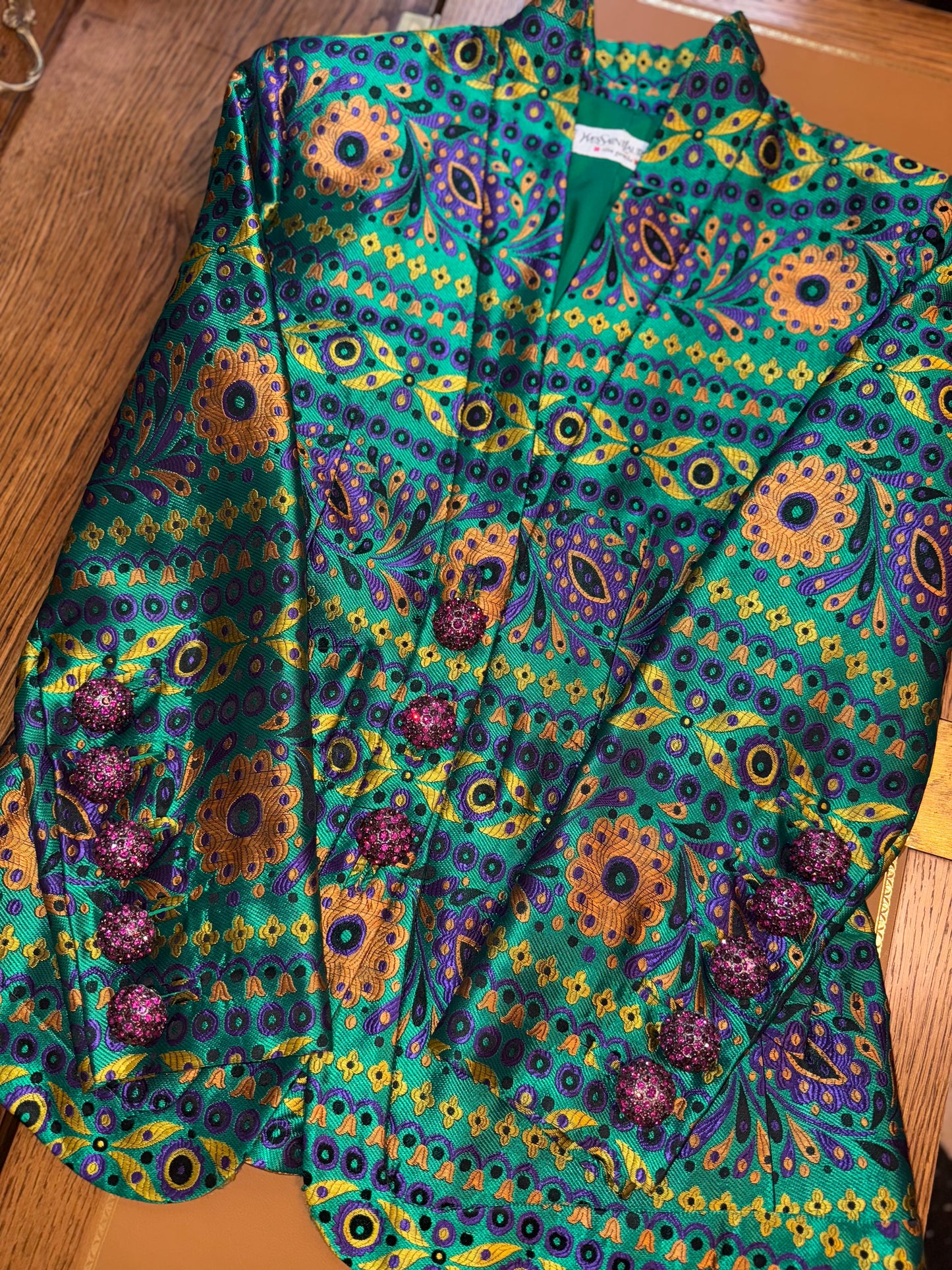 Documented Yves Saint Laurent Rive Gauche AW 1990/1991 runway brocade skirt suit