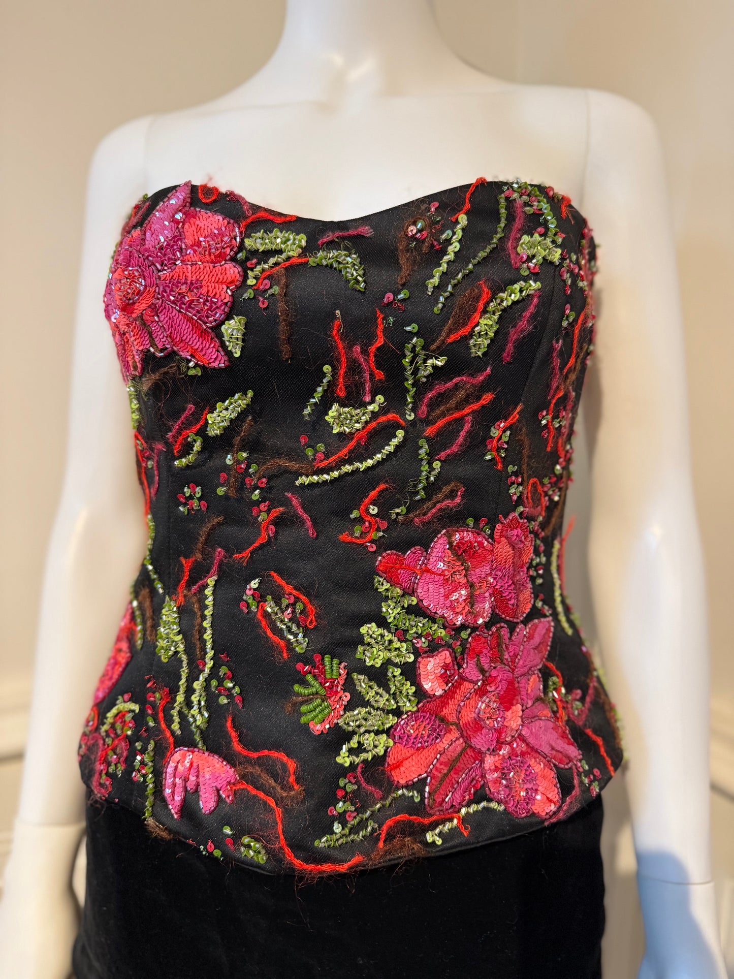 Vintage Armani embroidered top bustier