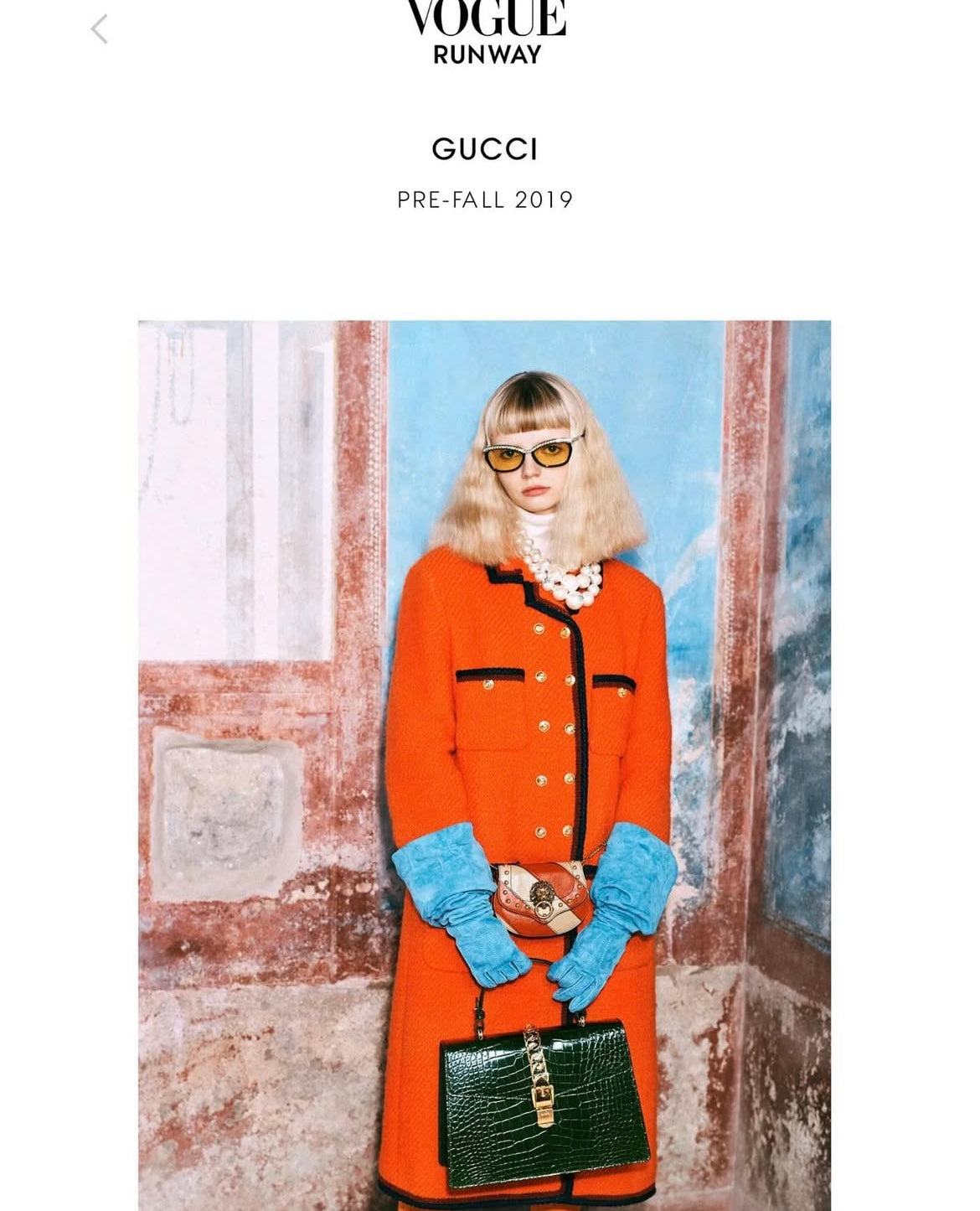 Gucci rare limited edition Pre-fall 2019 Sylvie chain Top handle crocodile leather handbag