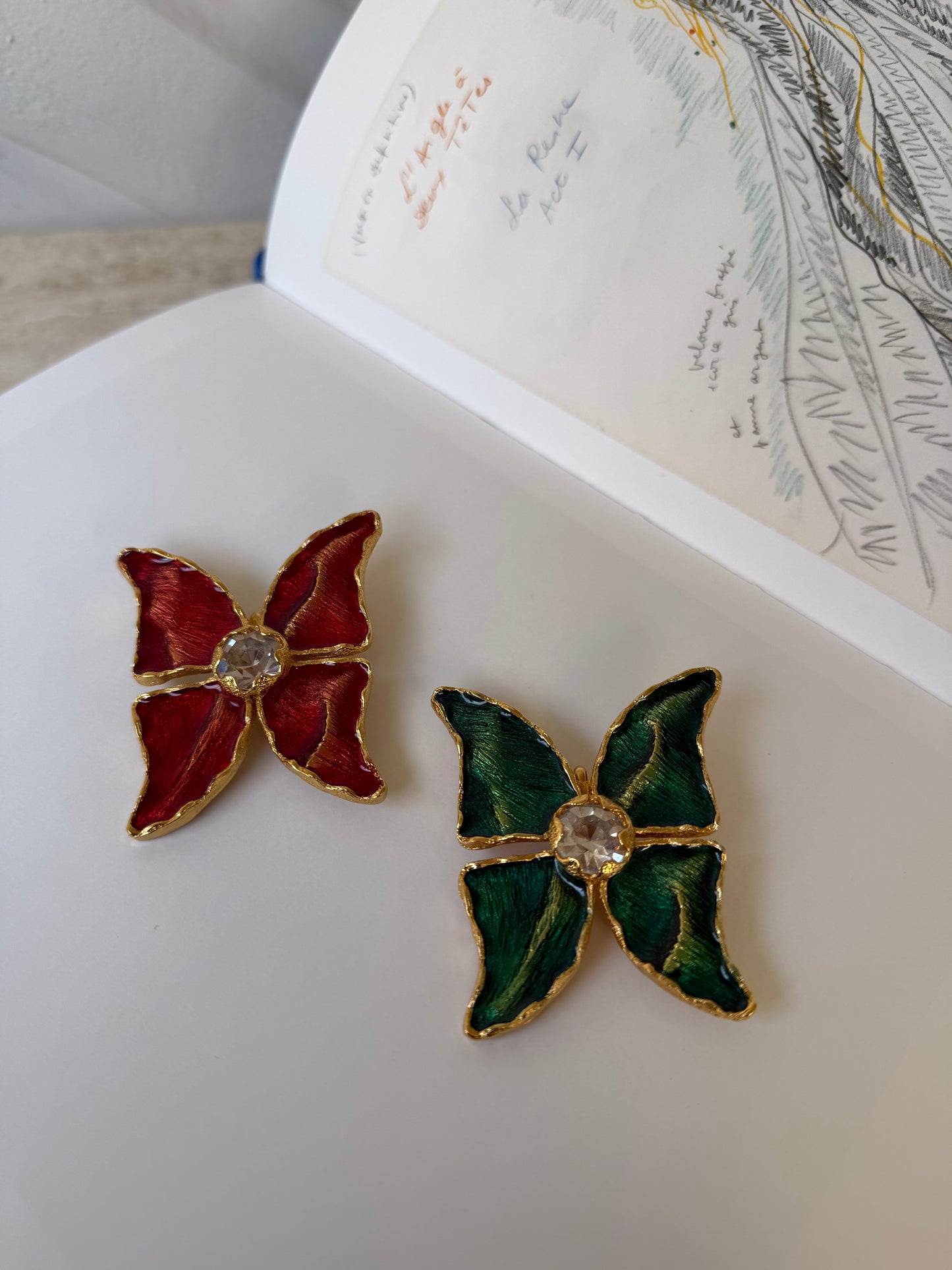 Pair of Yves Saint Laurent vintage broches/pendants designed by Robert Goossens