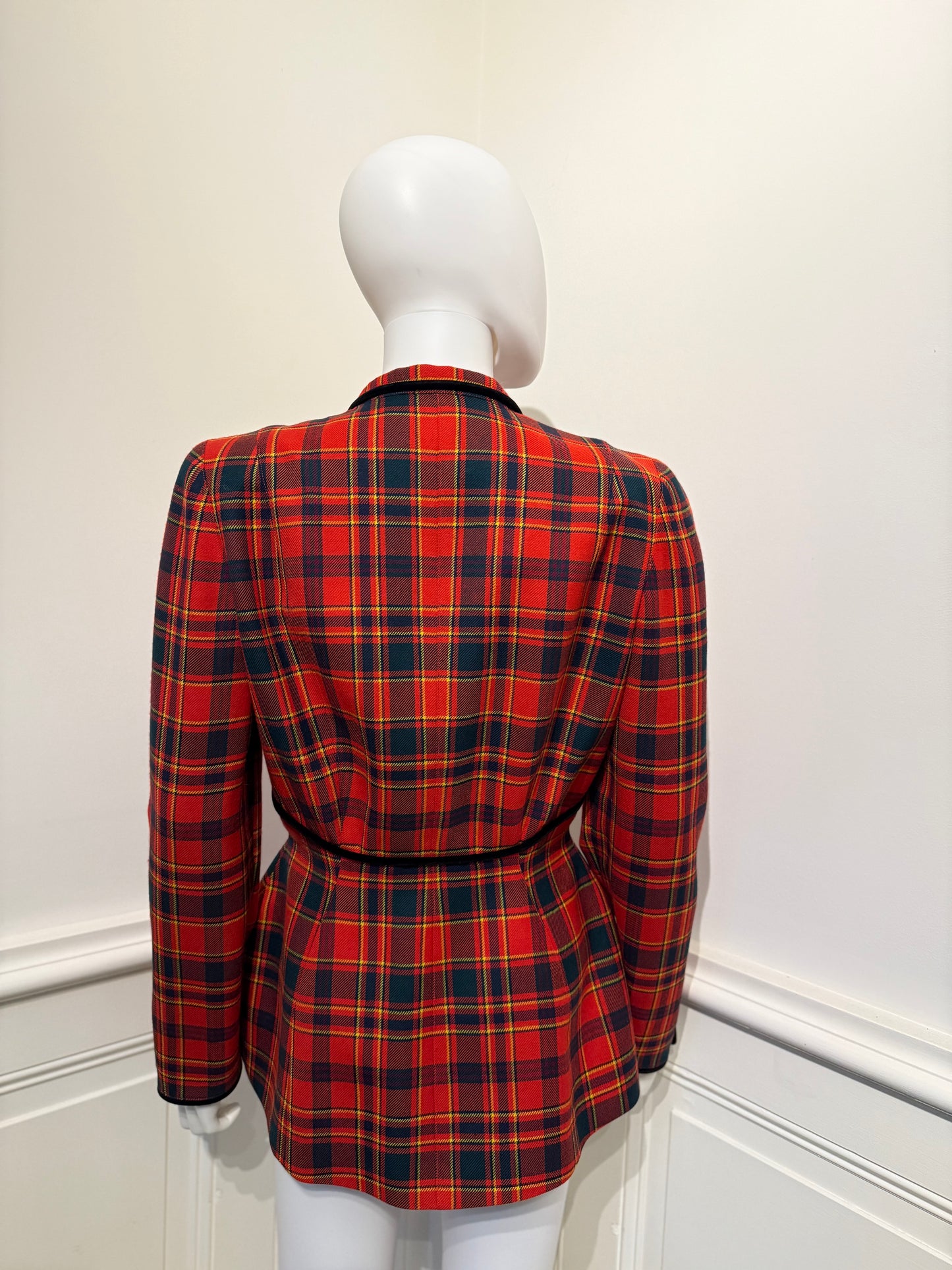 Tierry Mugler Vintage plaid wool jacket in couturier’s signature cut
