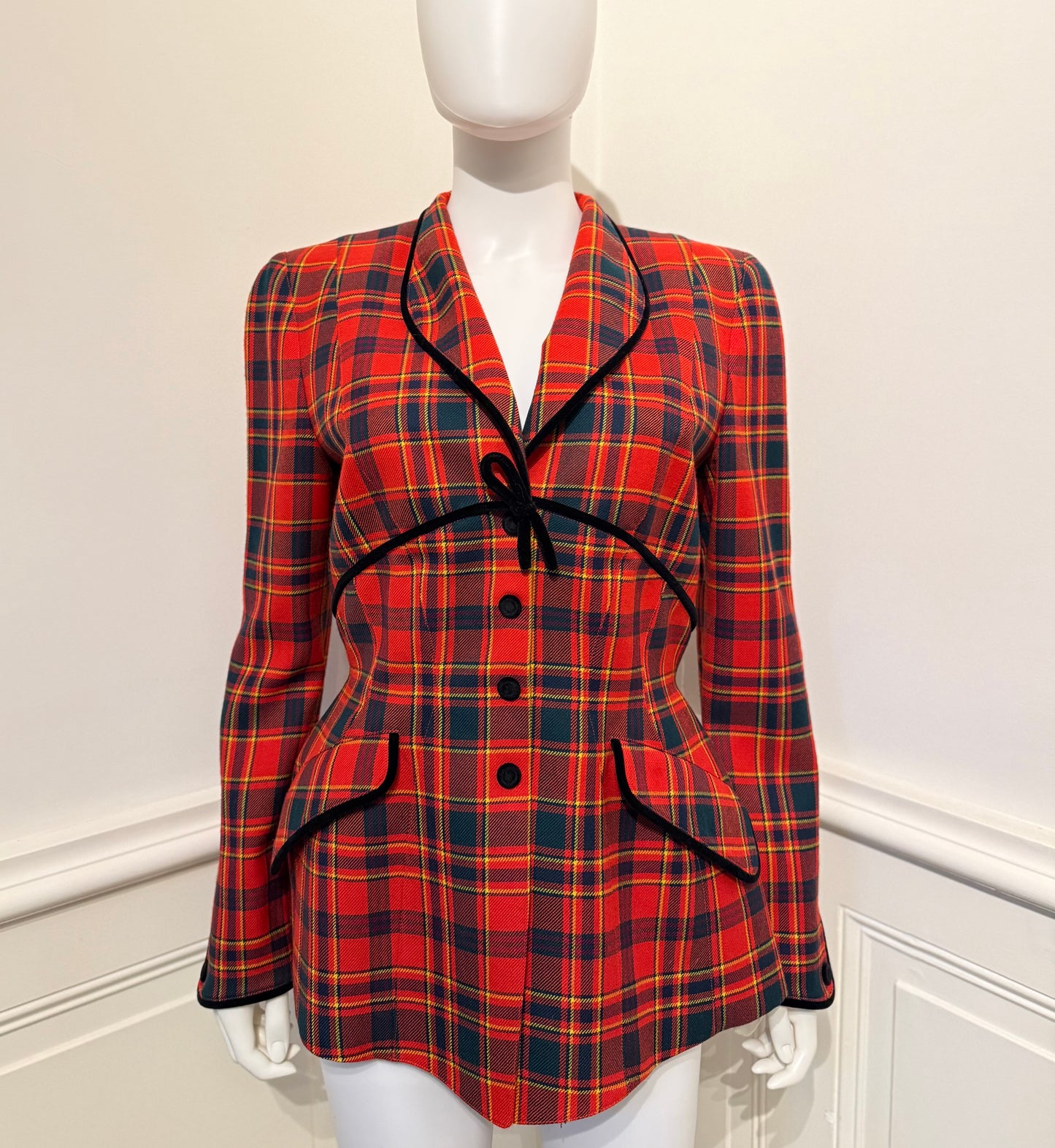 Tierry Mugler Vintage plaid wool jacket in couturier’s signature cut